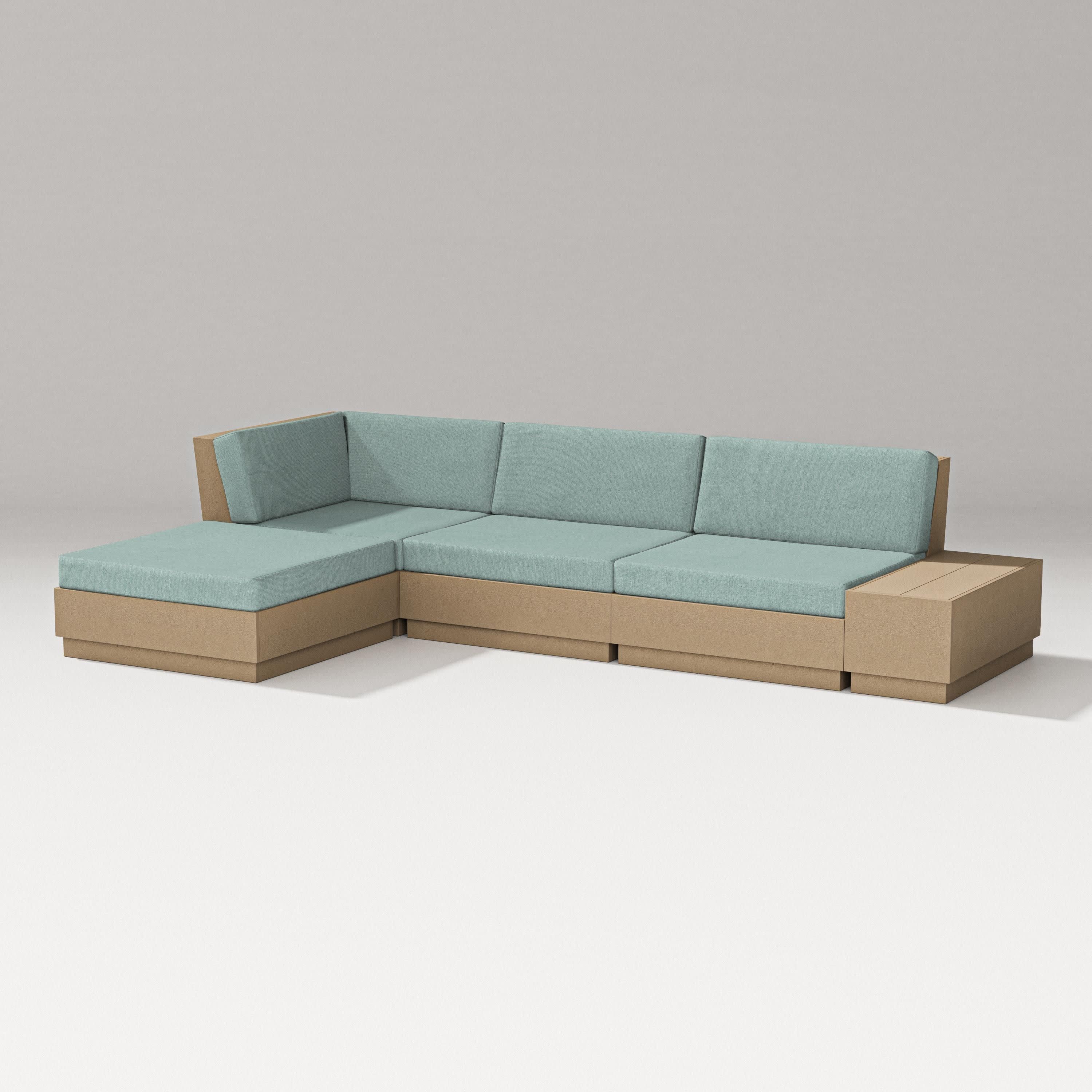 Elevate Chaise Sectional in Vintage Sahara / Glacier Spa