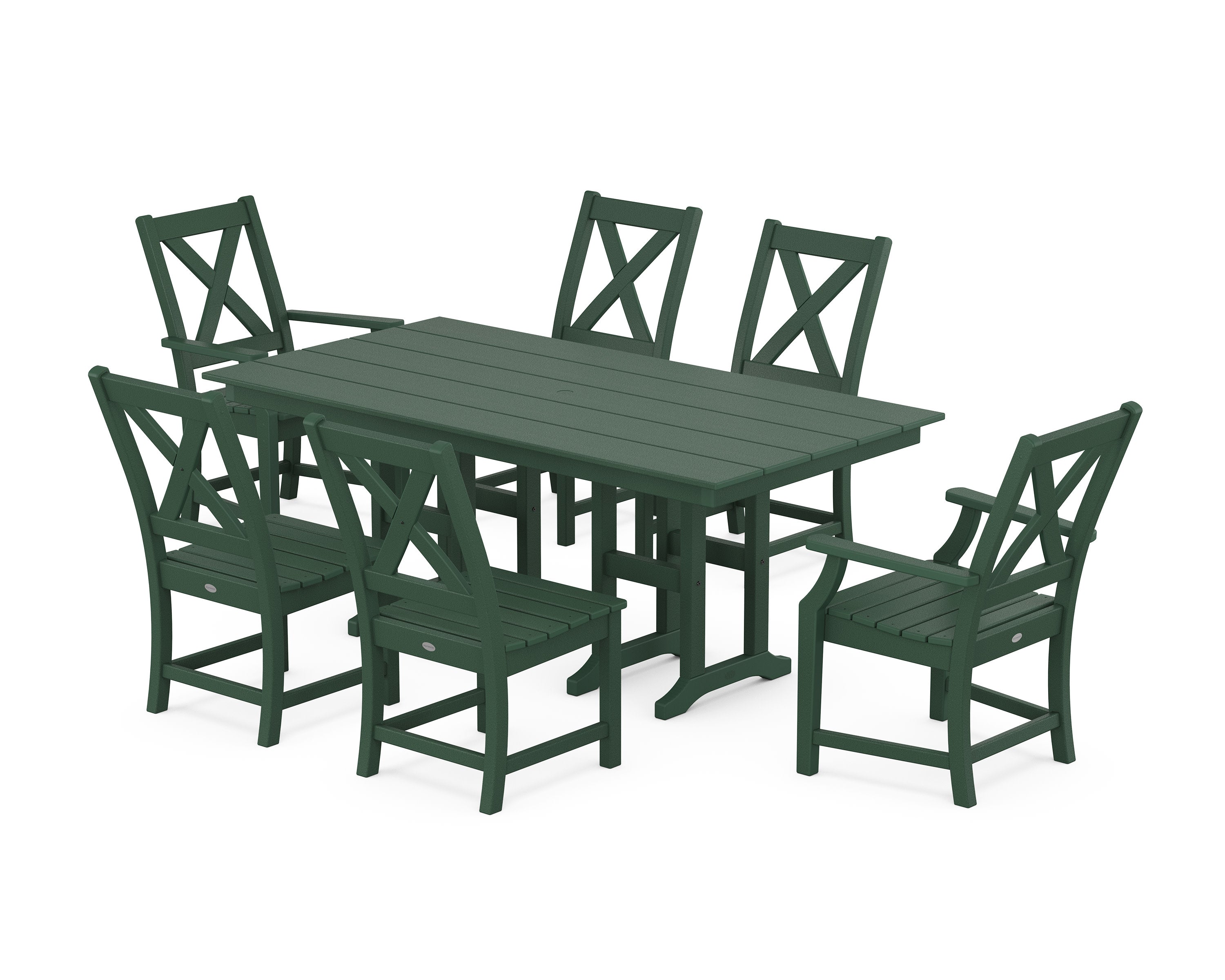 Braxton 7-Piece Farmhouse Dining Set in Green