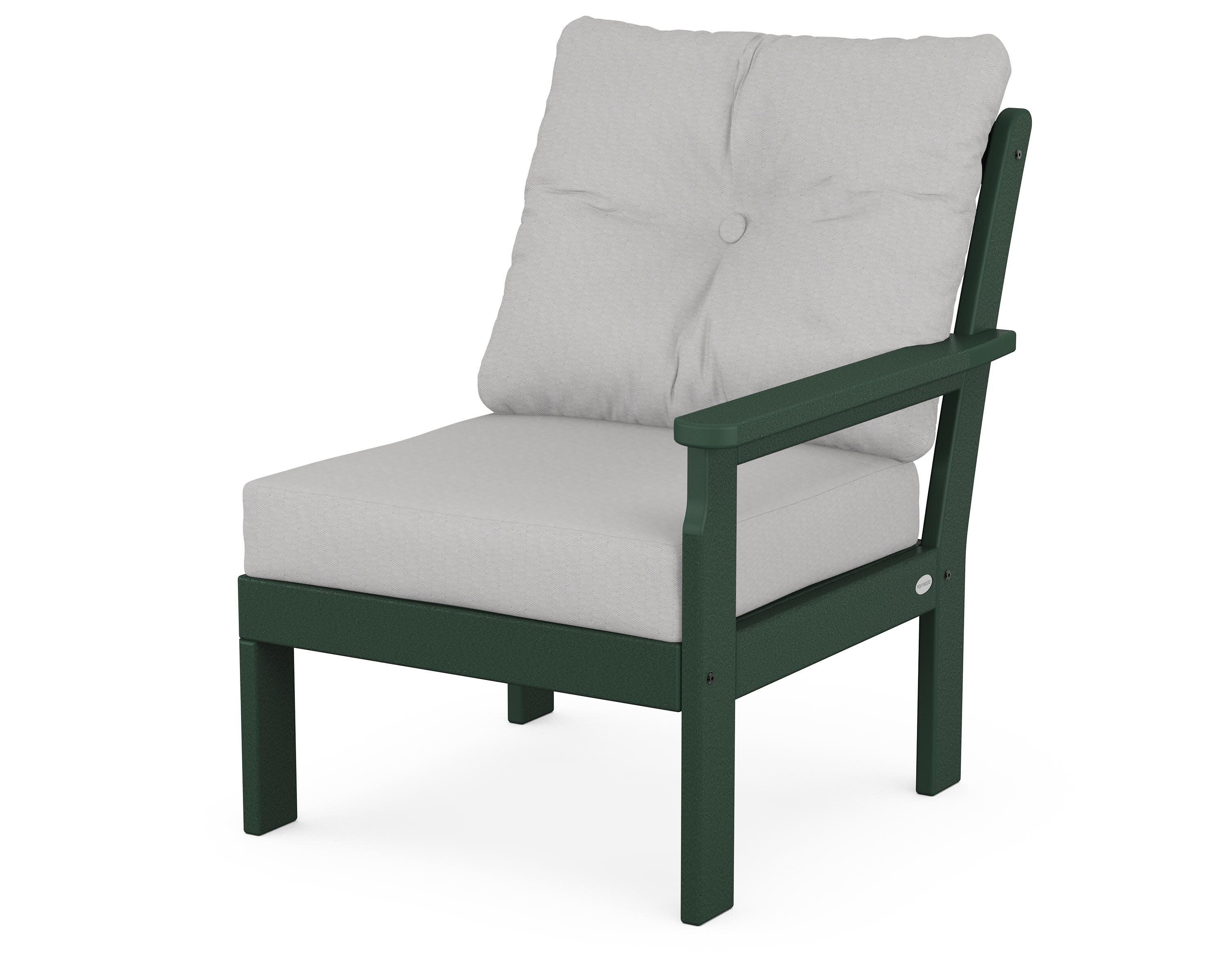 Vineyard Modular Right Arm Chair in Green / Diamond in the Rough