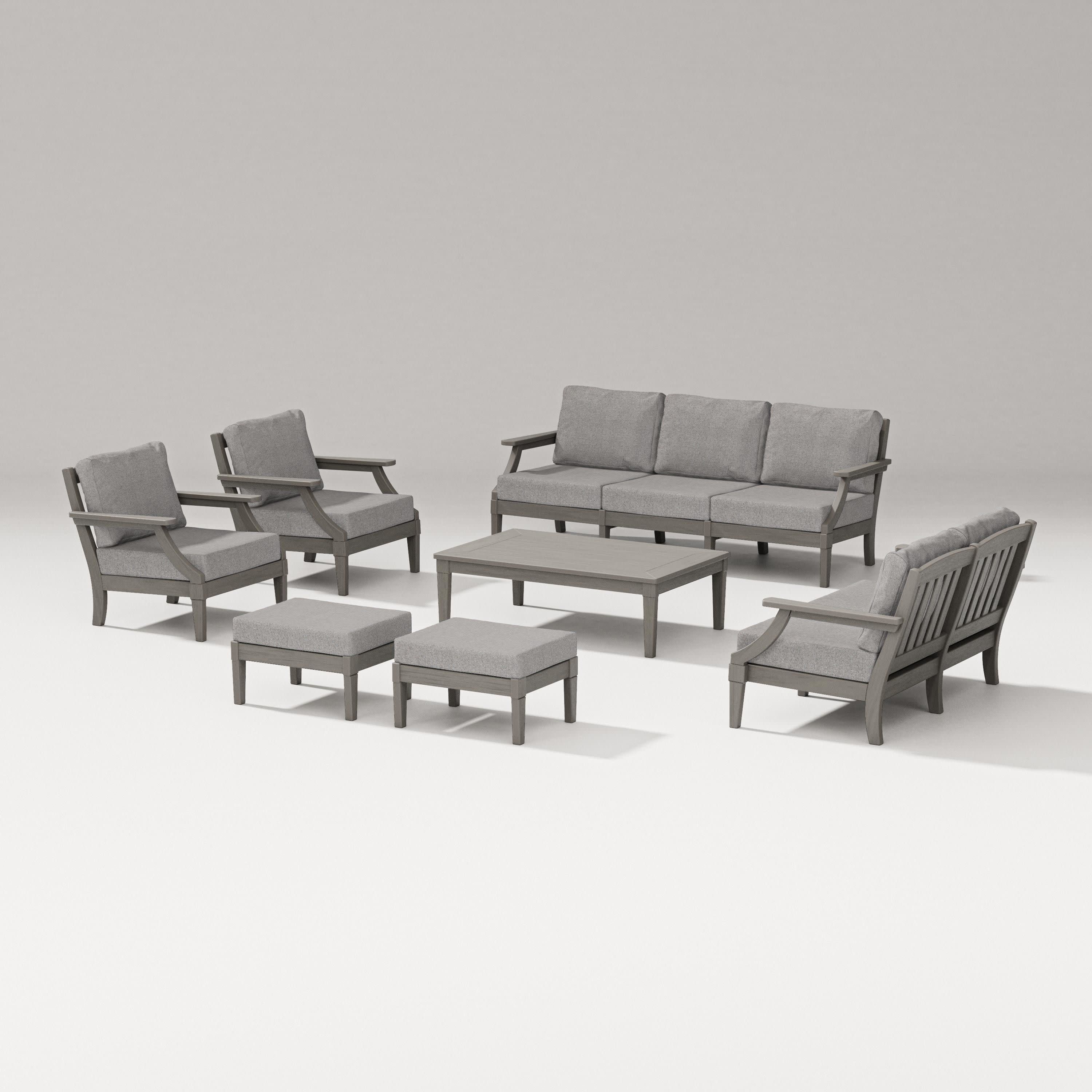 Estate 7-Piece Lounge Sofa Set in Driftwood / Grey Mist