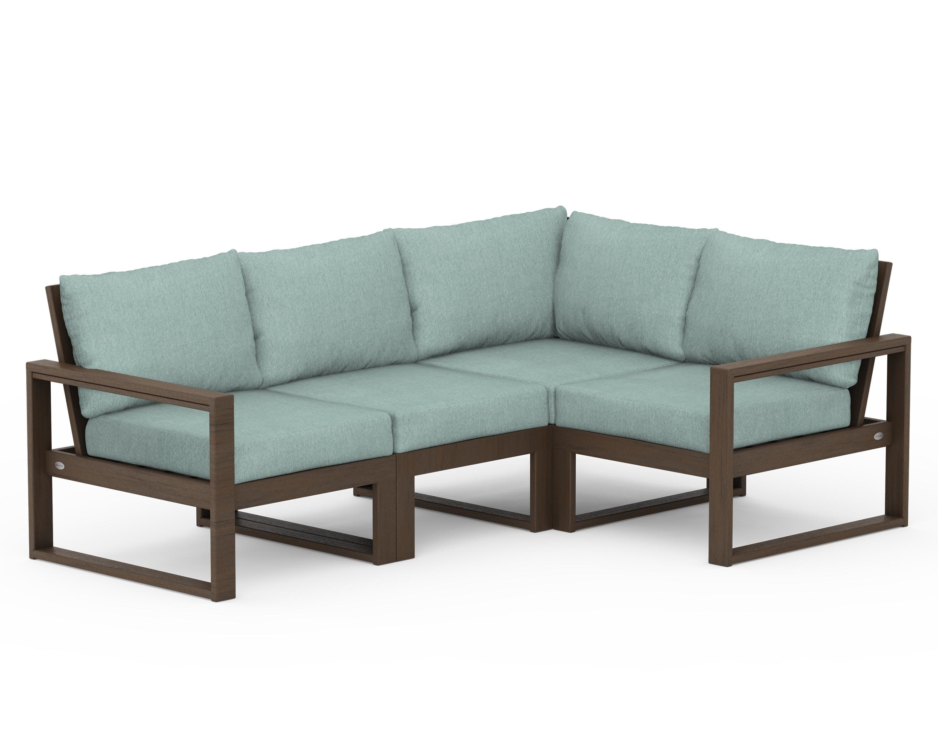 EDGE 4-Piece Modular Deep Seating Set in Kona / Glacier Spa