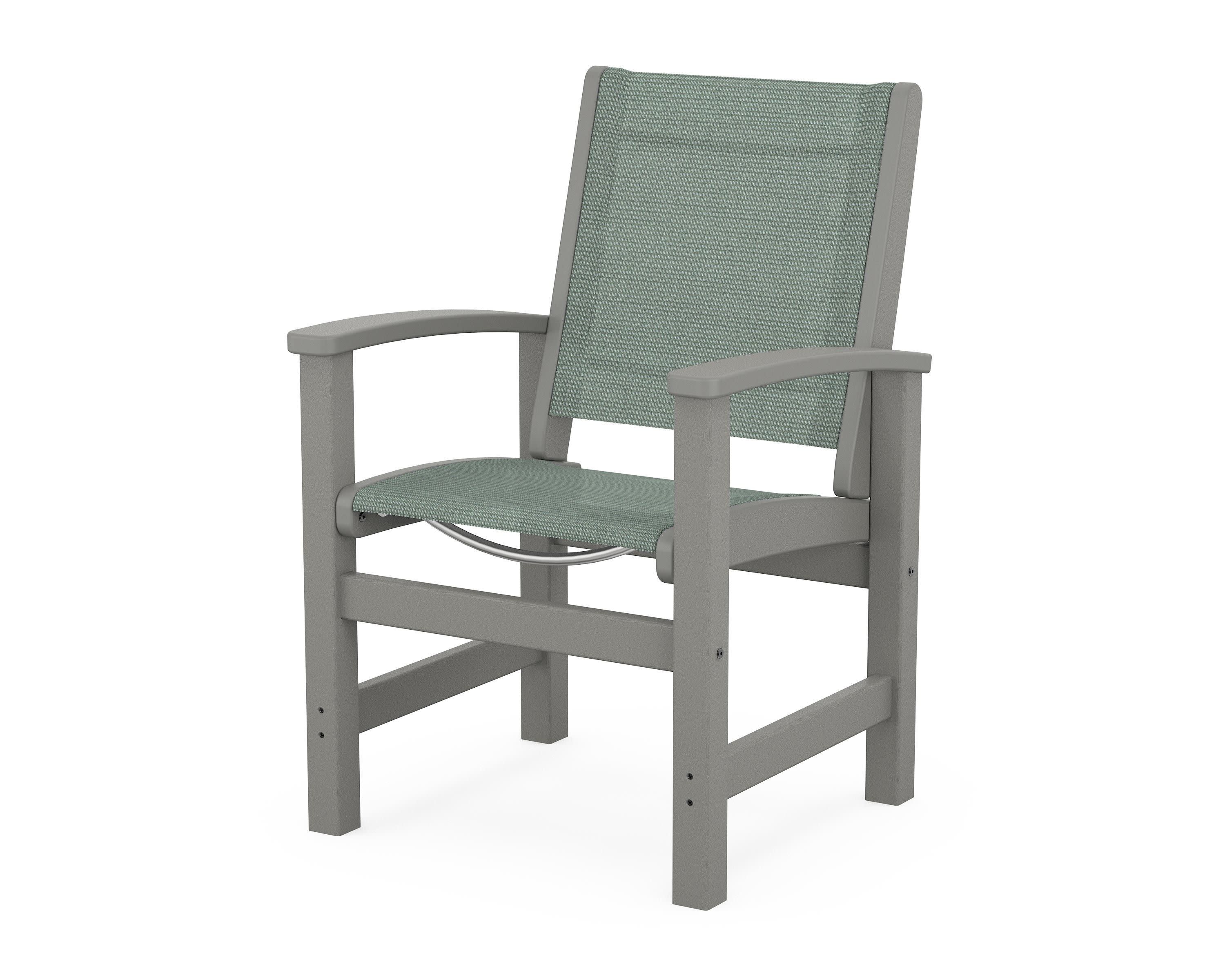 Coastal Dining Chair in Slate Grey / Dupioni Sea Mist Sling