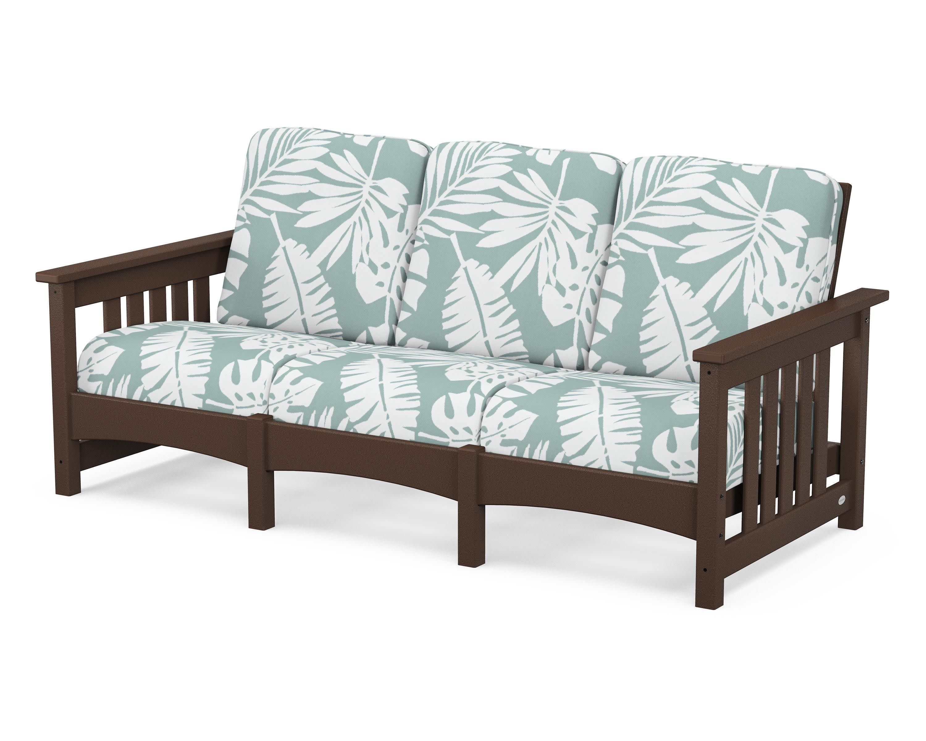 Club Mission Sofa in Mahogany / Leaf Glacier Spa