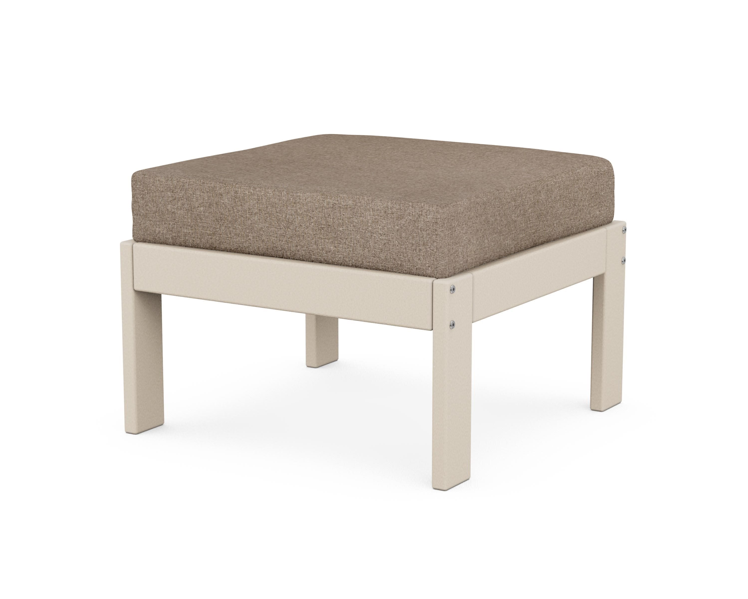 Vineyard Modular Ottoman in Sand / Spiced Burlap
