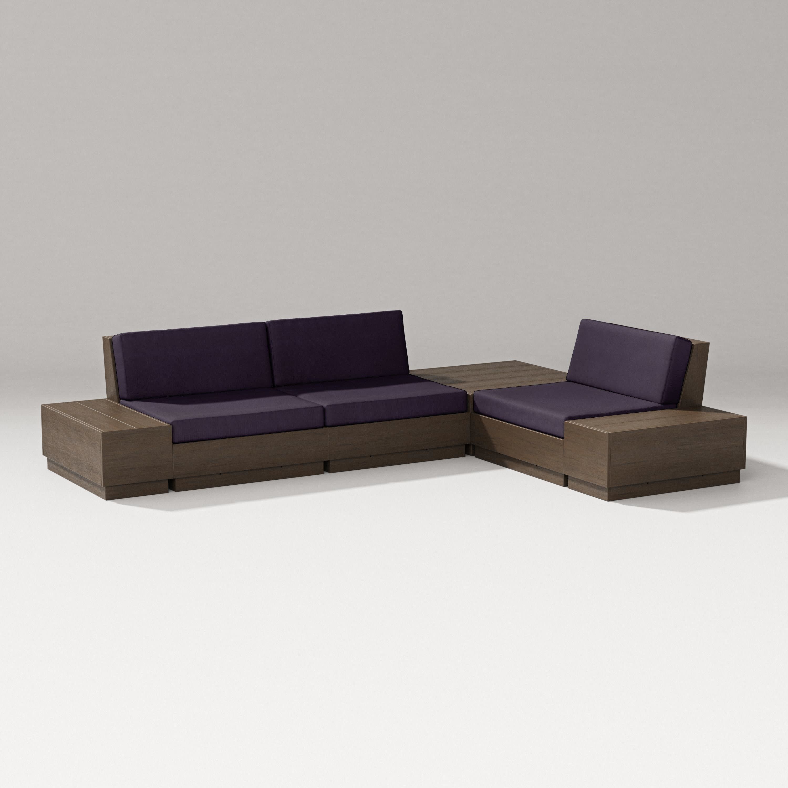 Elevate 6-Piece Corner Sectional in Kona / Navy Linen