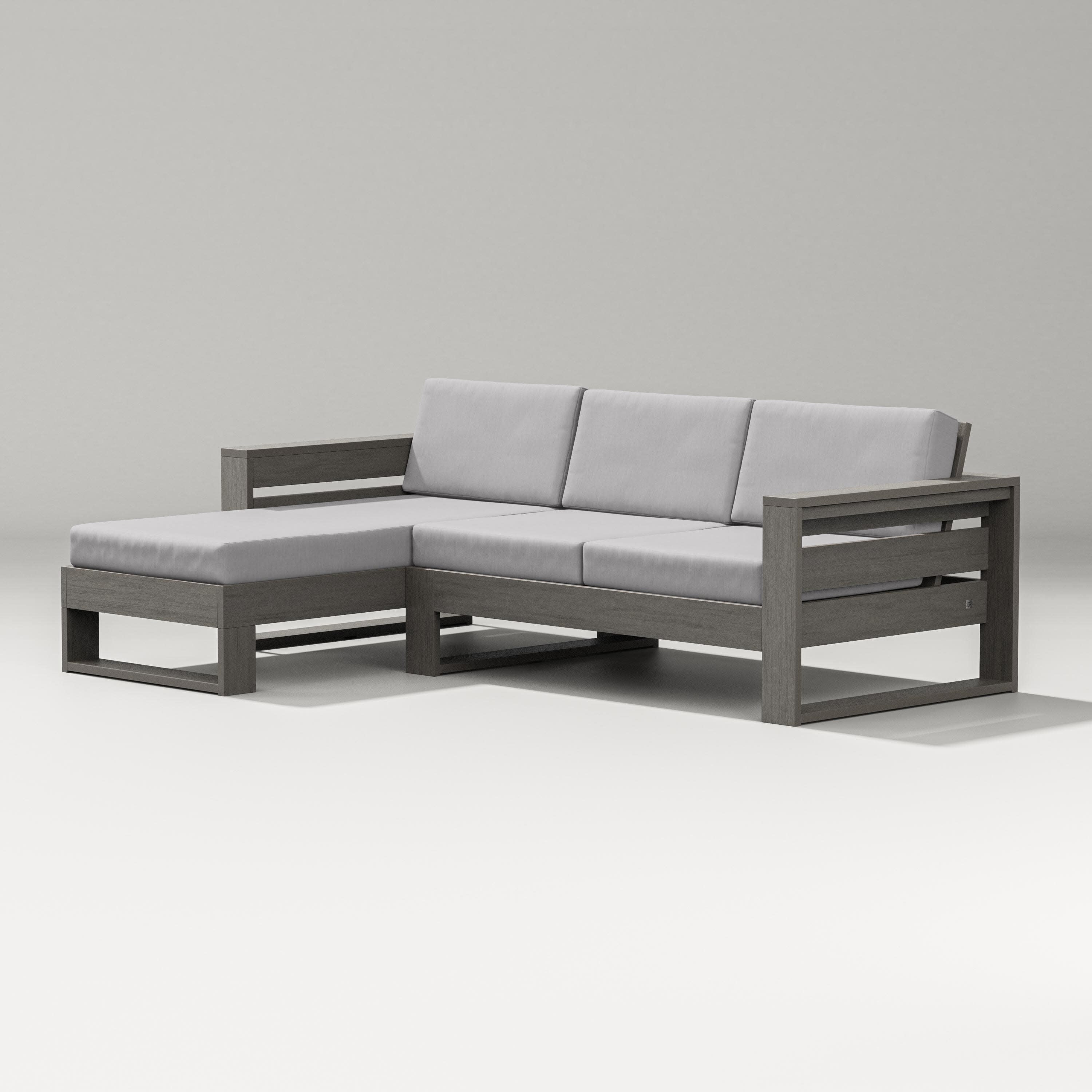 Latitude Left Chaise Sectional in Driftwood / Granite