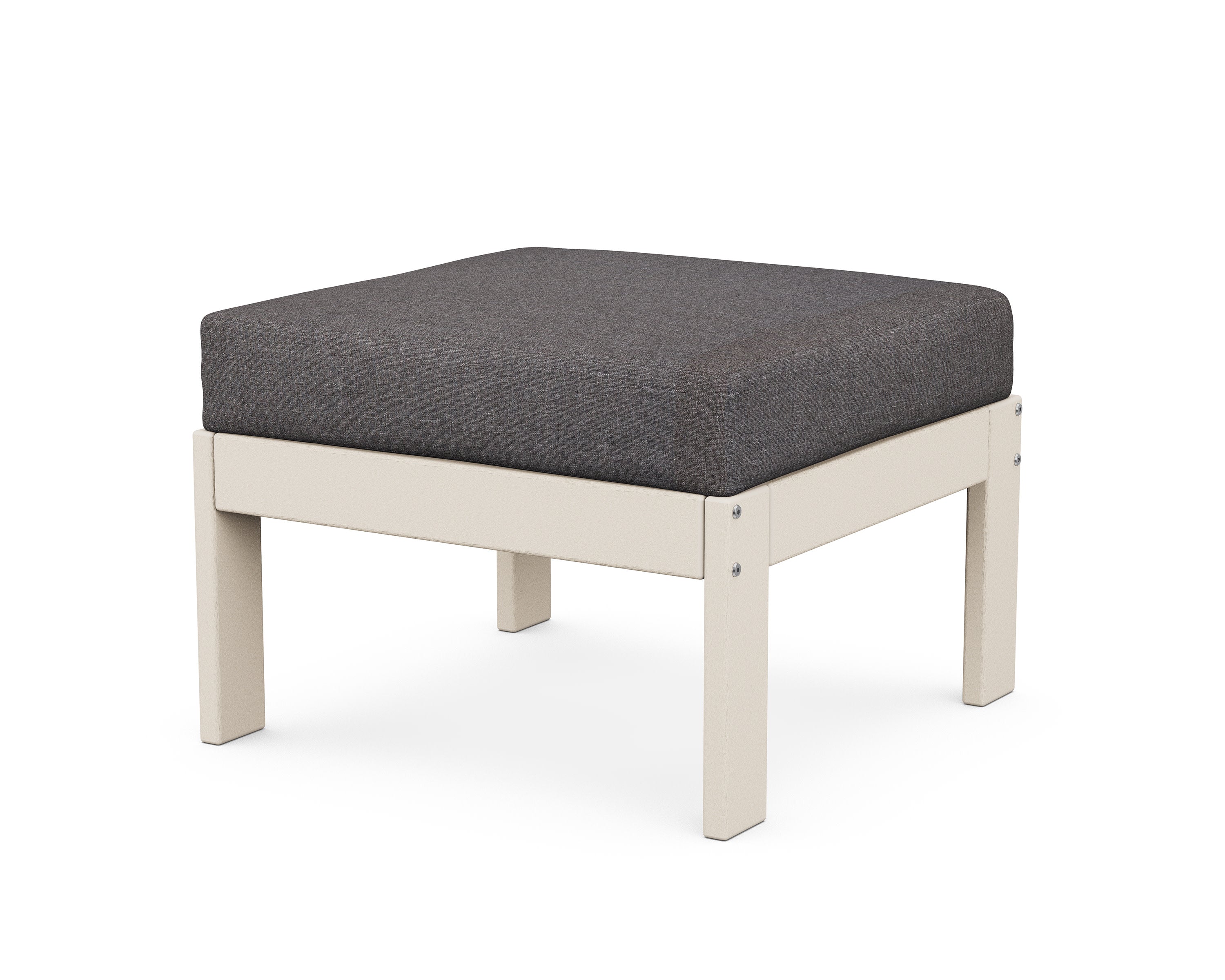 Vineyard Modular Ottoman in Sand / Ash Charcoal