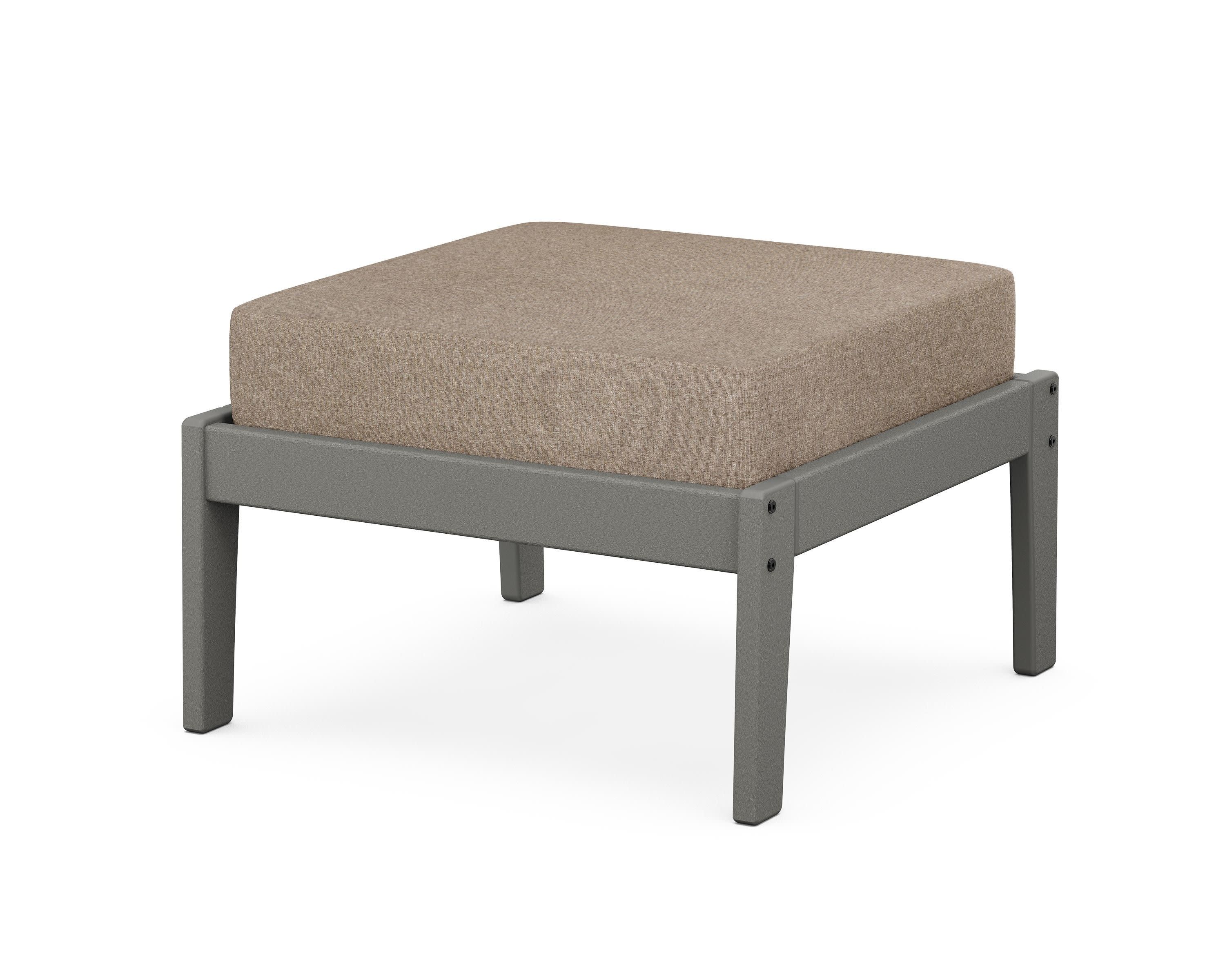 Deep Seating Ottoman in Slate Grey / Spiced Burlap