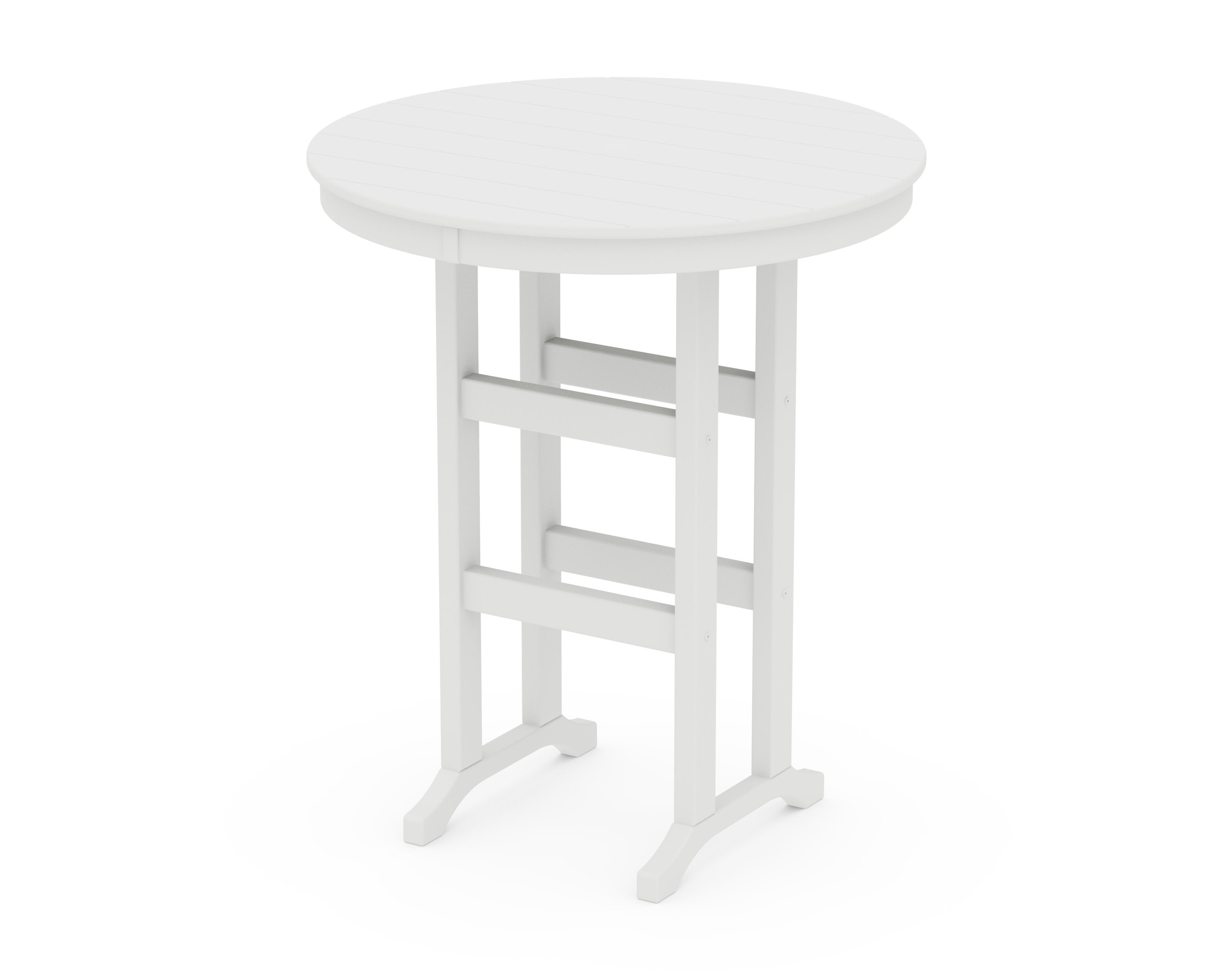 36" Round Farmhouse Bar Table in White