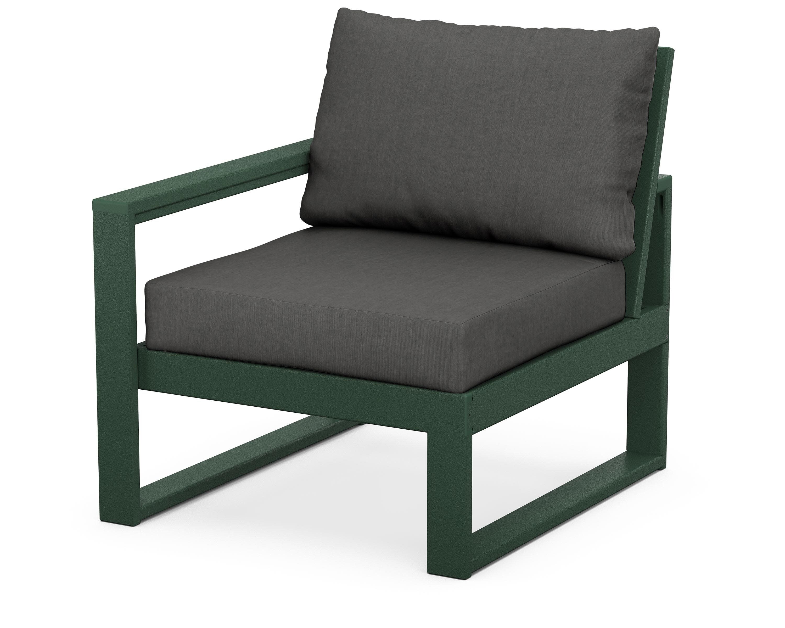 EDGE Modular Left Arm Chair in Green / Spectrum Carbon