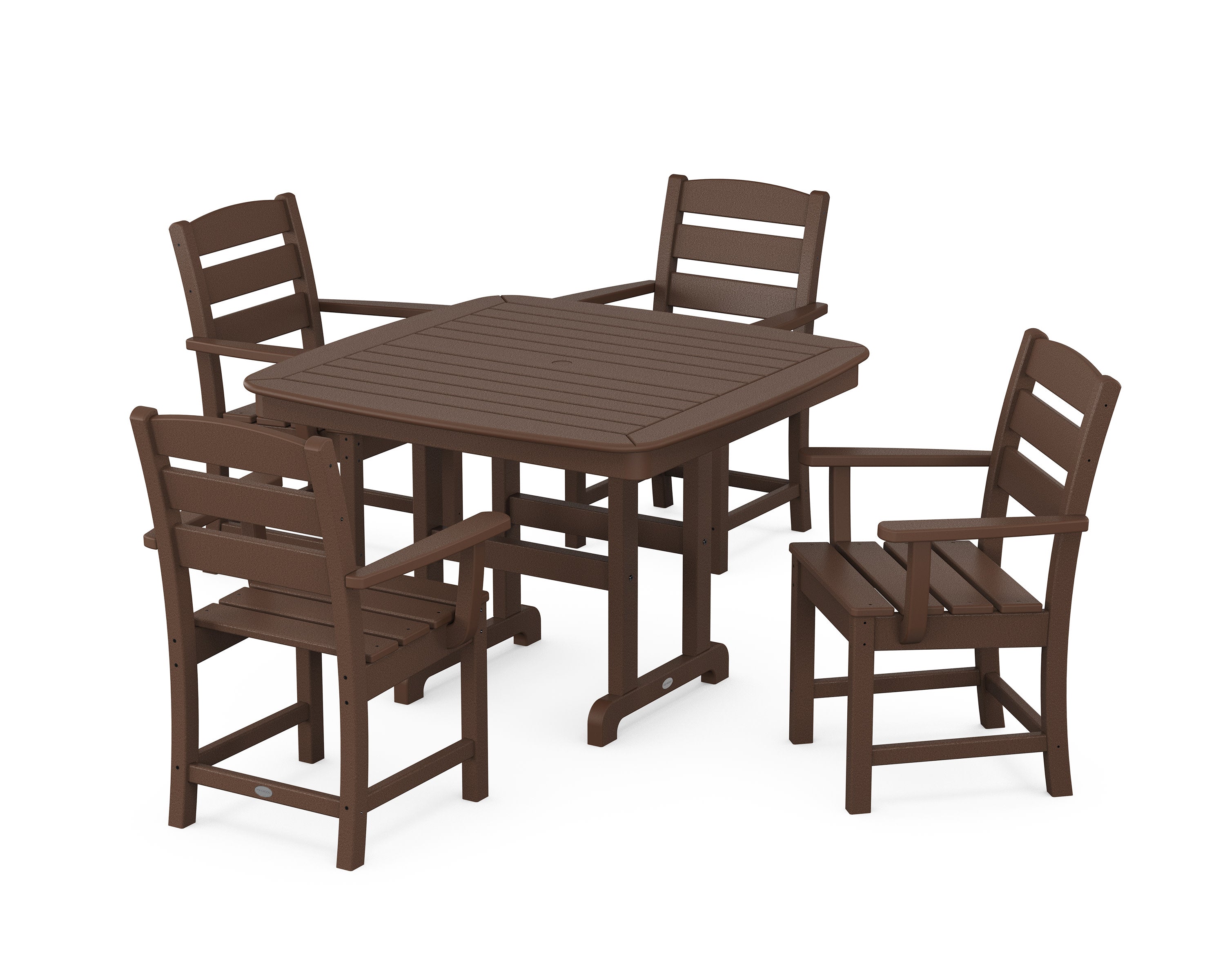 Lakeside 5-Piece Dining Set with Trestle Legs in Mahogany
