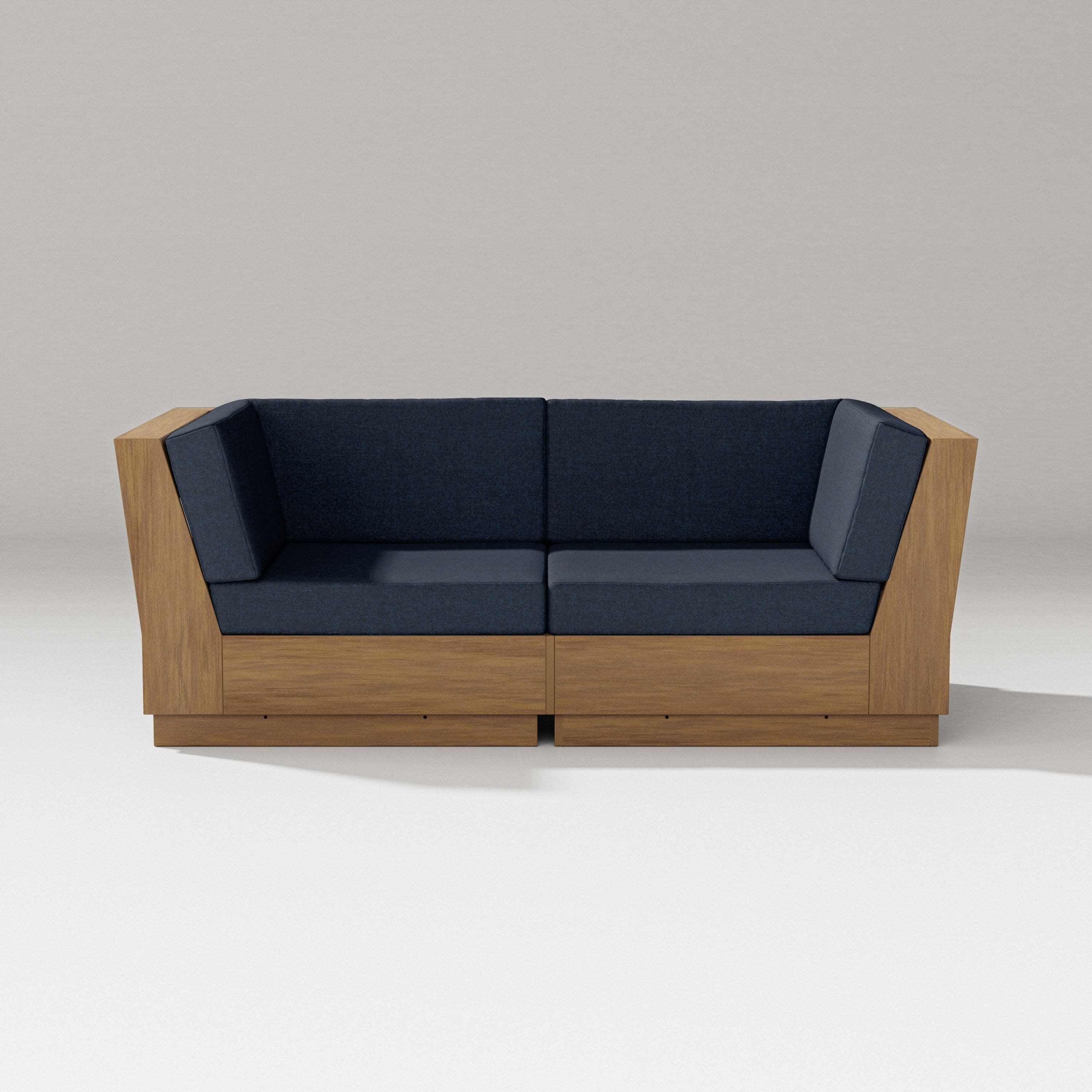 Elevate Loveseat Sectional in Natural / Marine Indigo