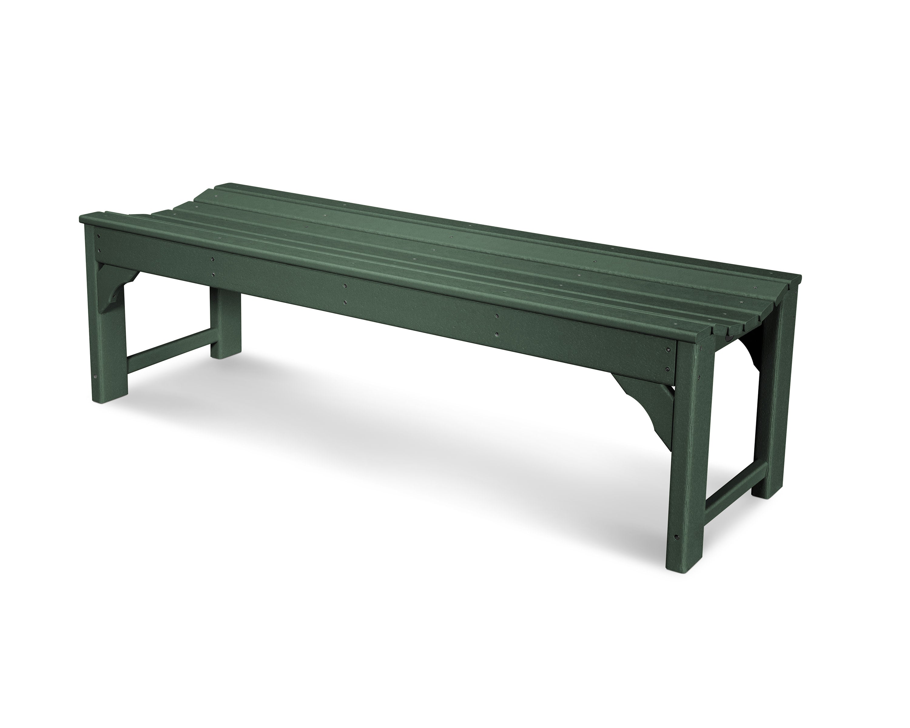 Traditional Garden 60" Backless Bench in Green
