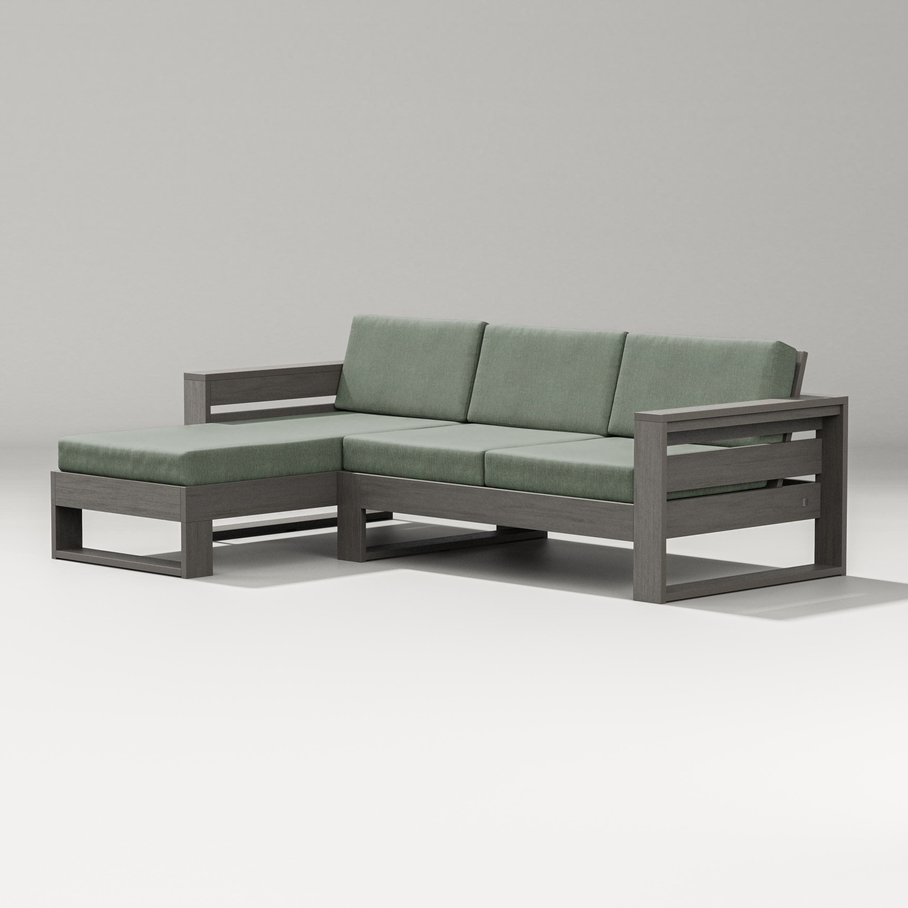 Latitude Left Chaise Sectional in Driftwood / Cast Sage