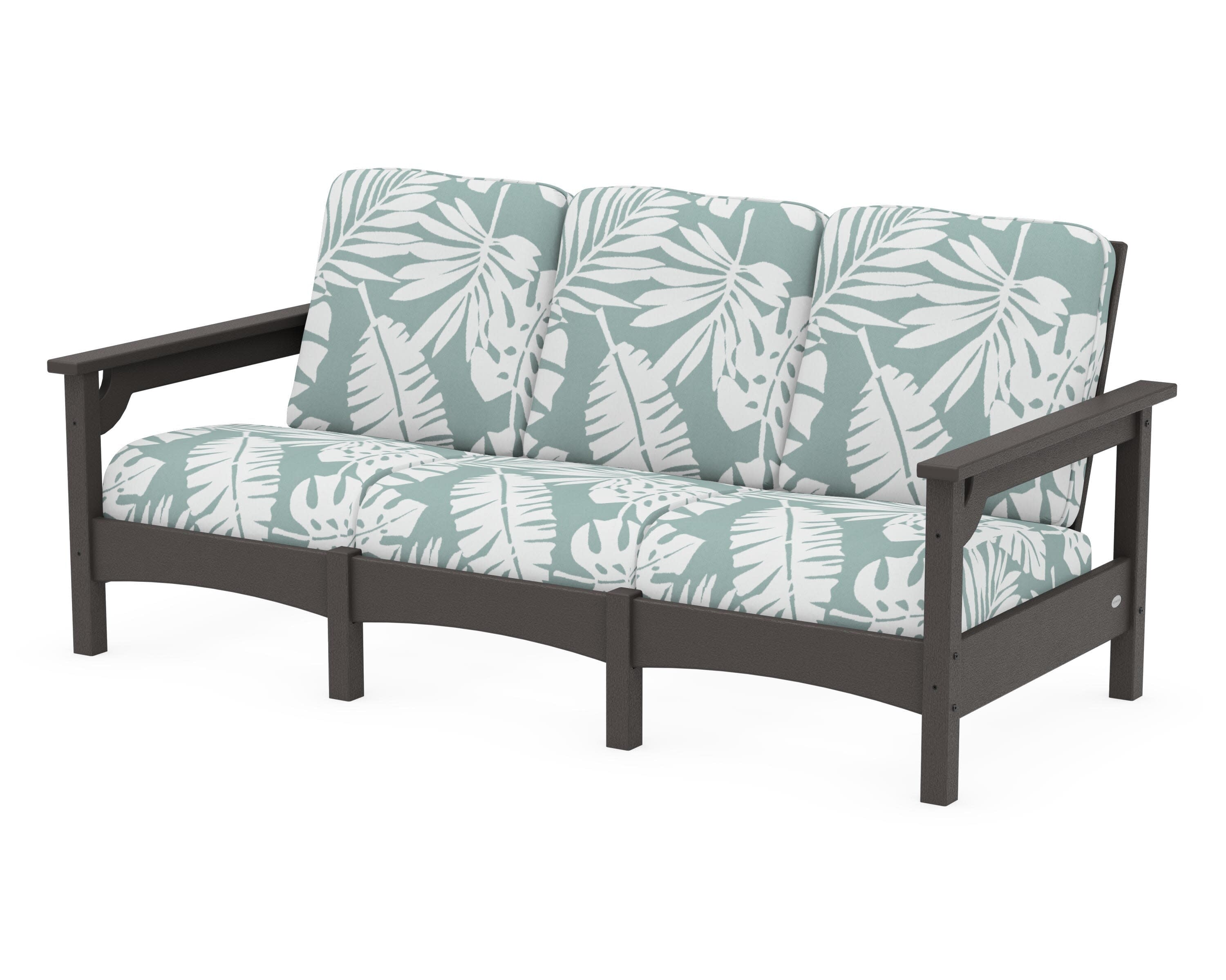 Club Sofa in Vintage Coffee / Leaf Glacier Spa