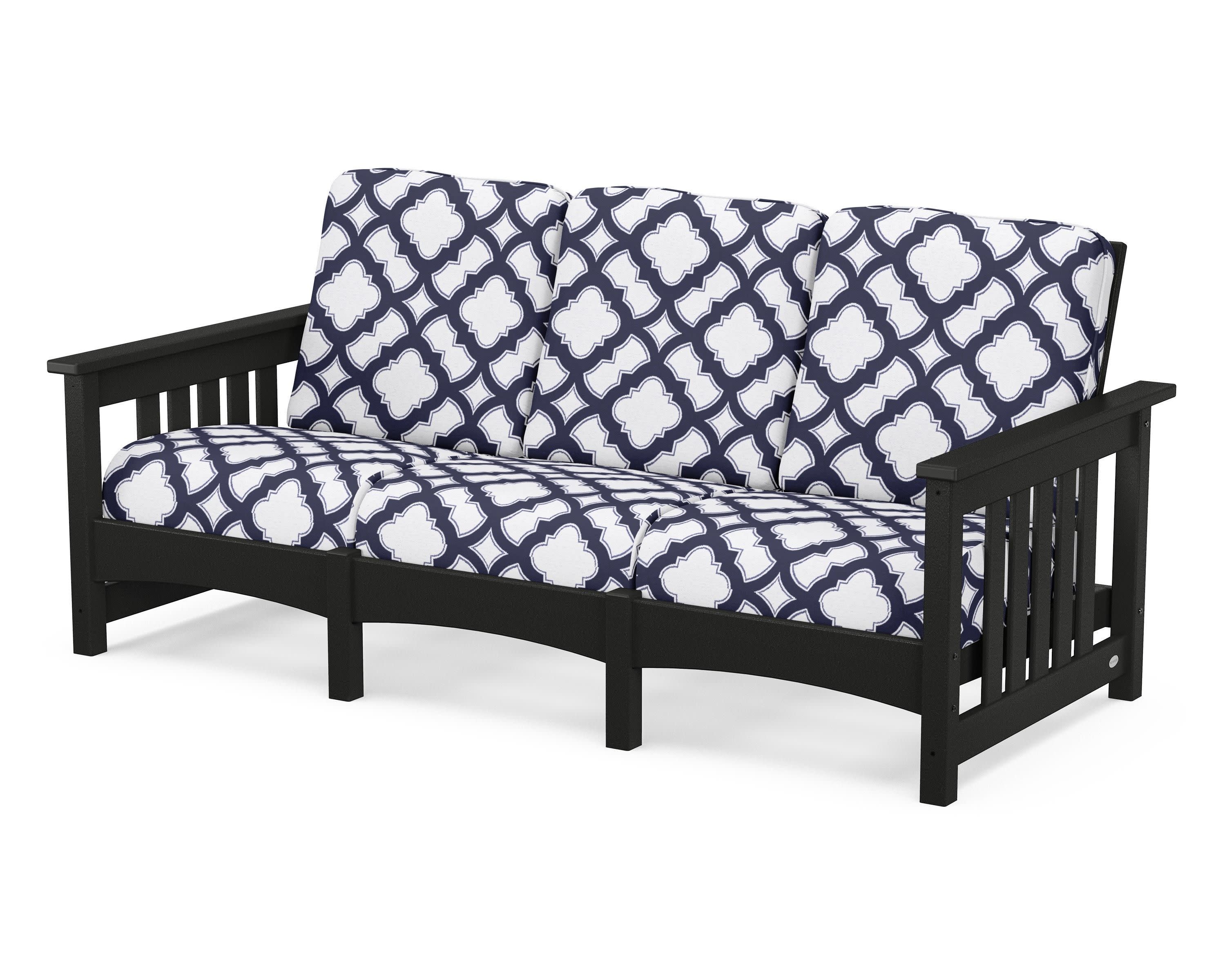 Club Mission Sofa in Black / Trellis Navy