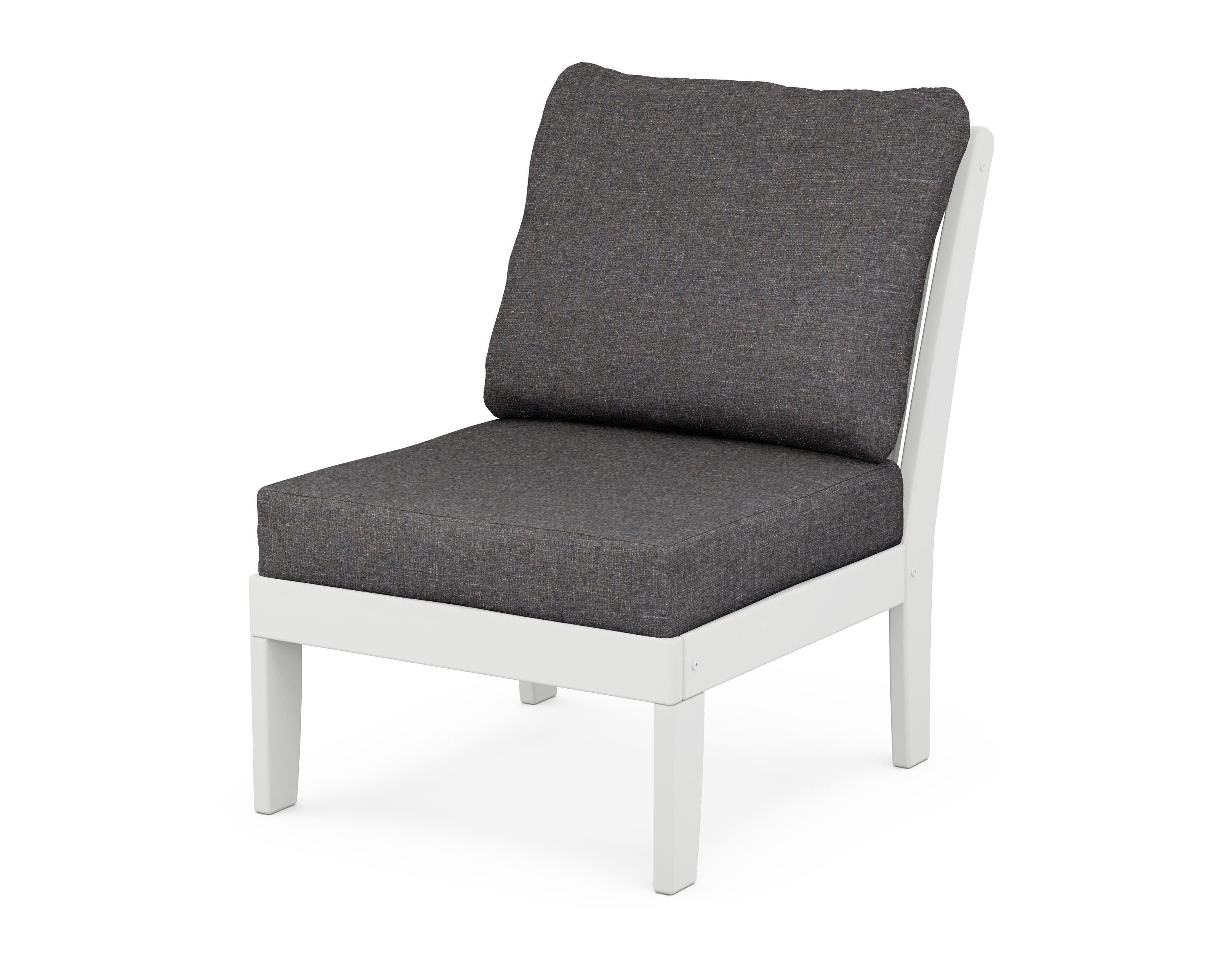 Braxton Modular Armless Chair in White / Ash Charcoal