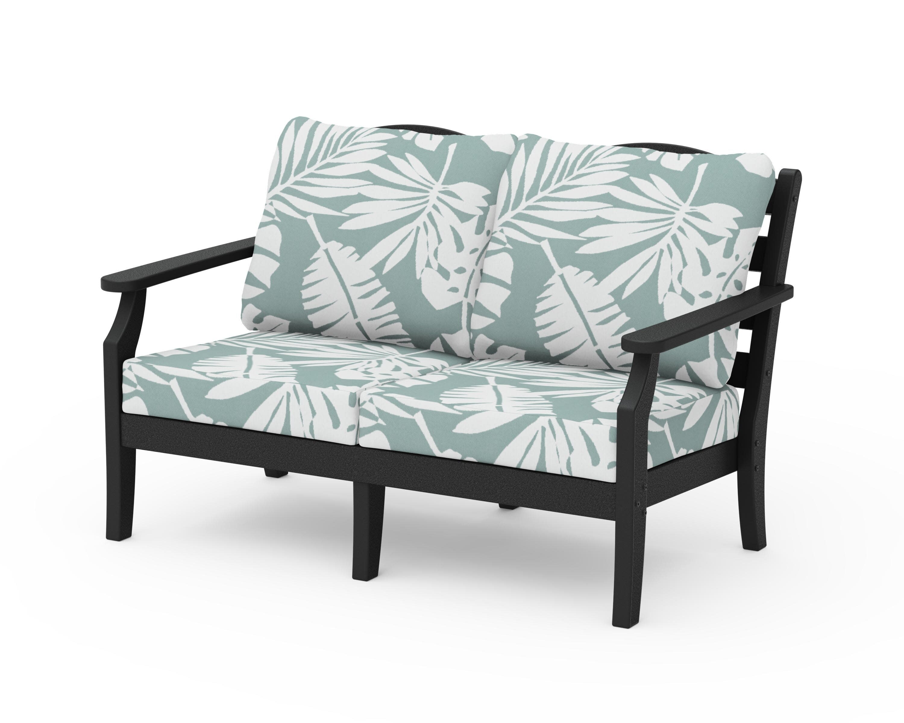 Savannah Deep Seating Loveseat in Black / Leaf Glacier Spa