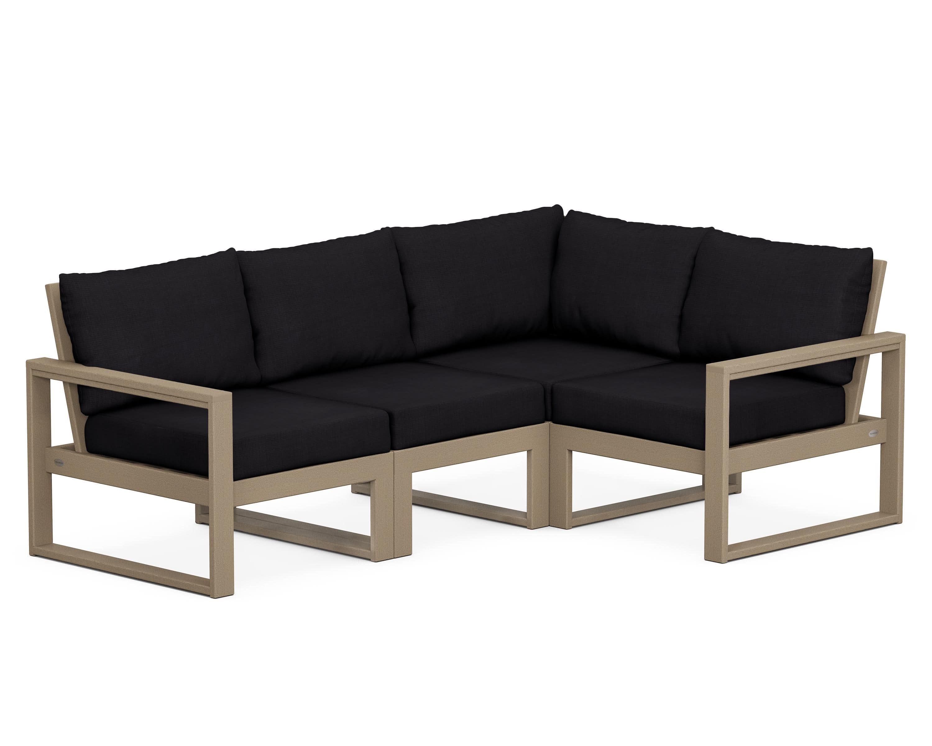 EDGE 4-Piece Modular Deep Seating Set in Vintage Sahara / Midnight Linen