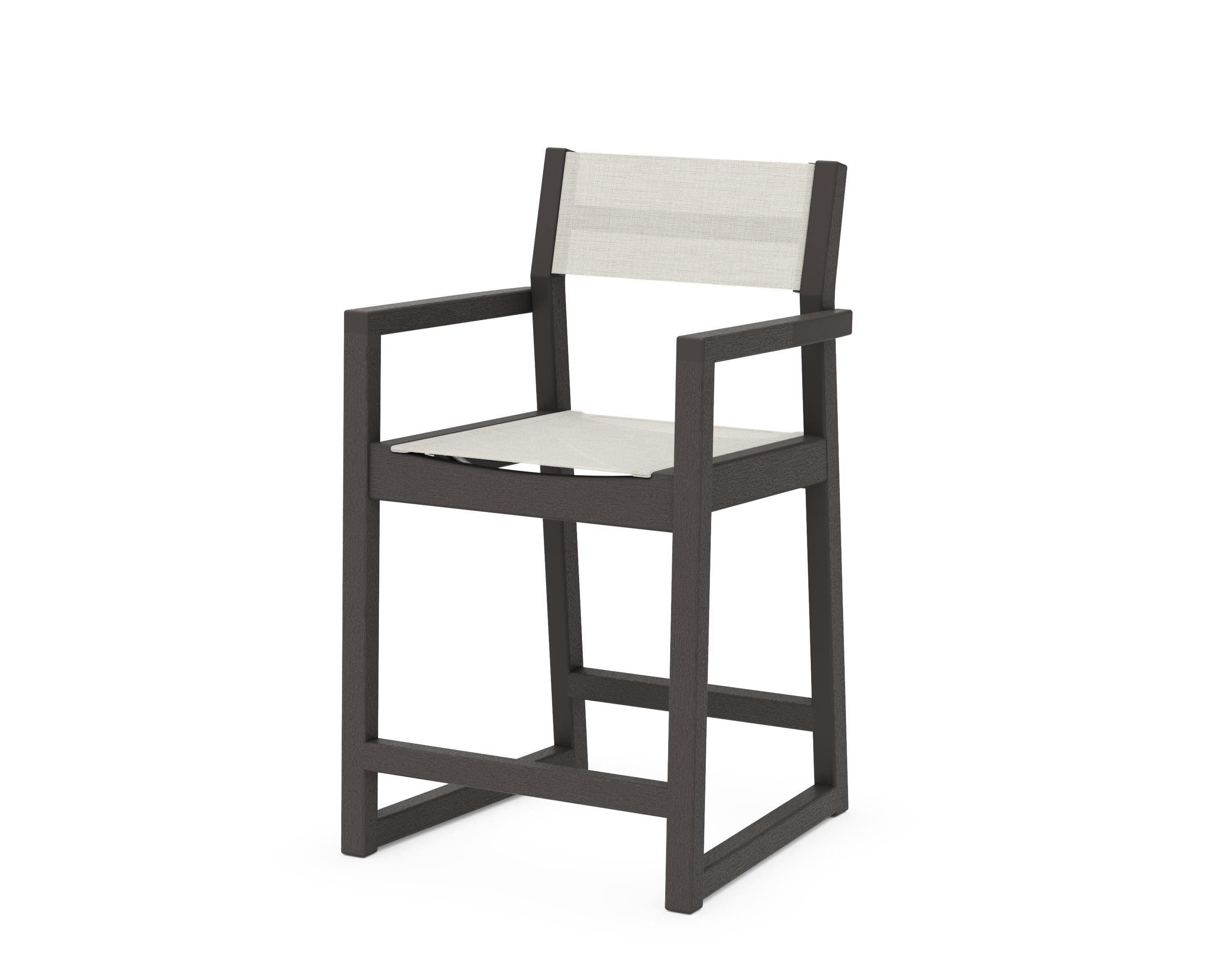 EDGE Sling Counter Arm Chair in Vintage Coffee / Parchment Sling