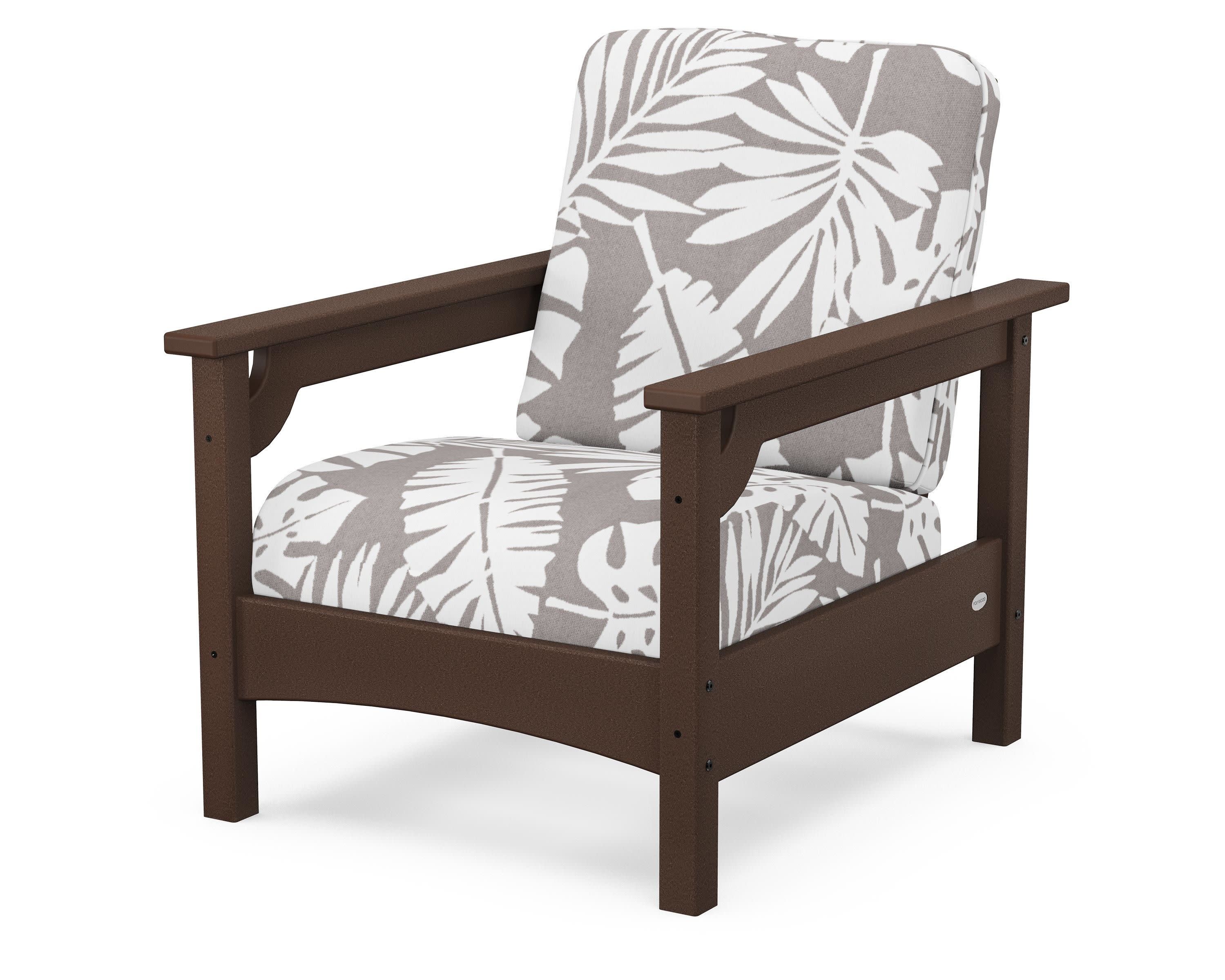 Club Chair in Mahogany / Leaf Grey Mist