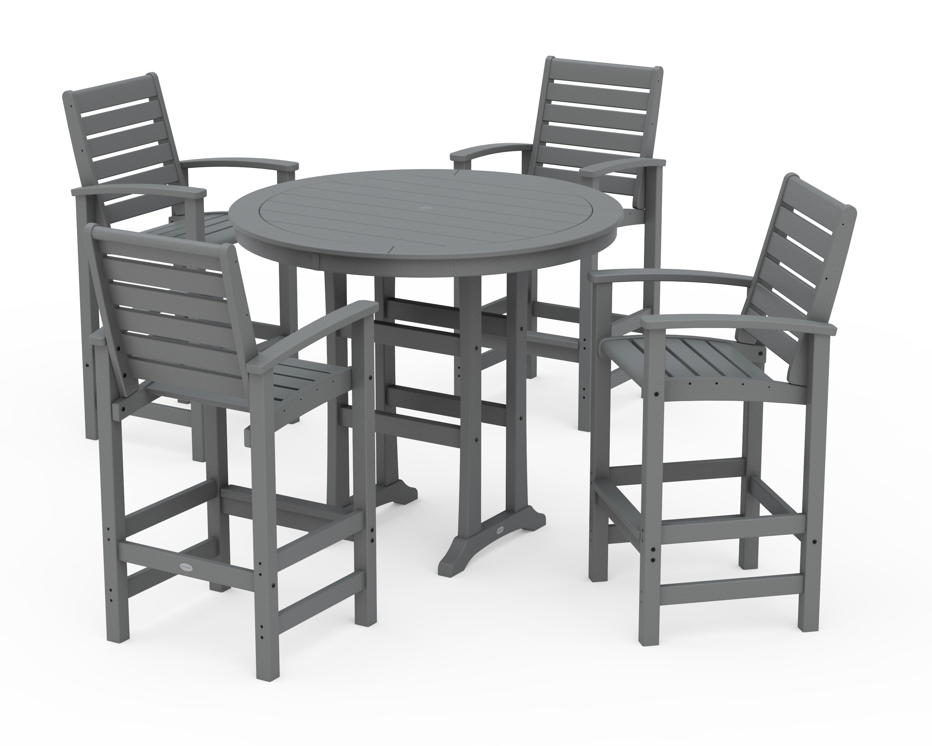 5 Piece Signature Bar Dining Set in Slate Grey