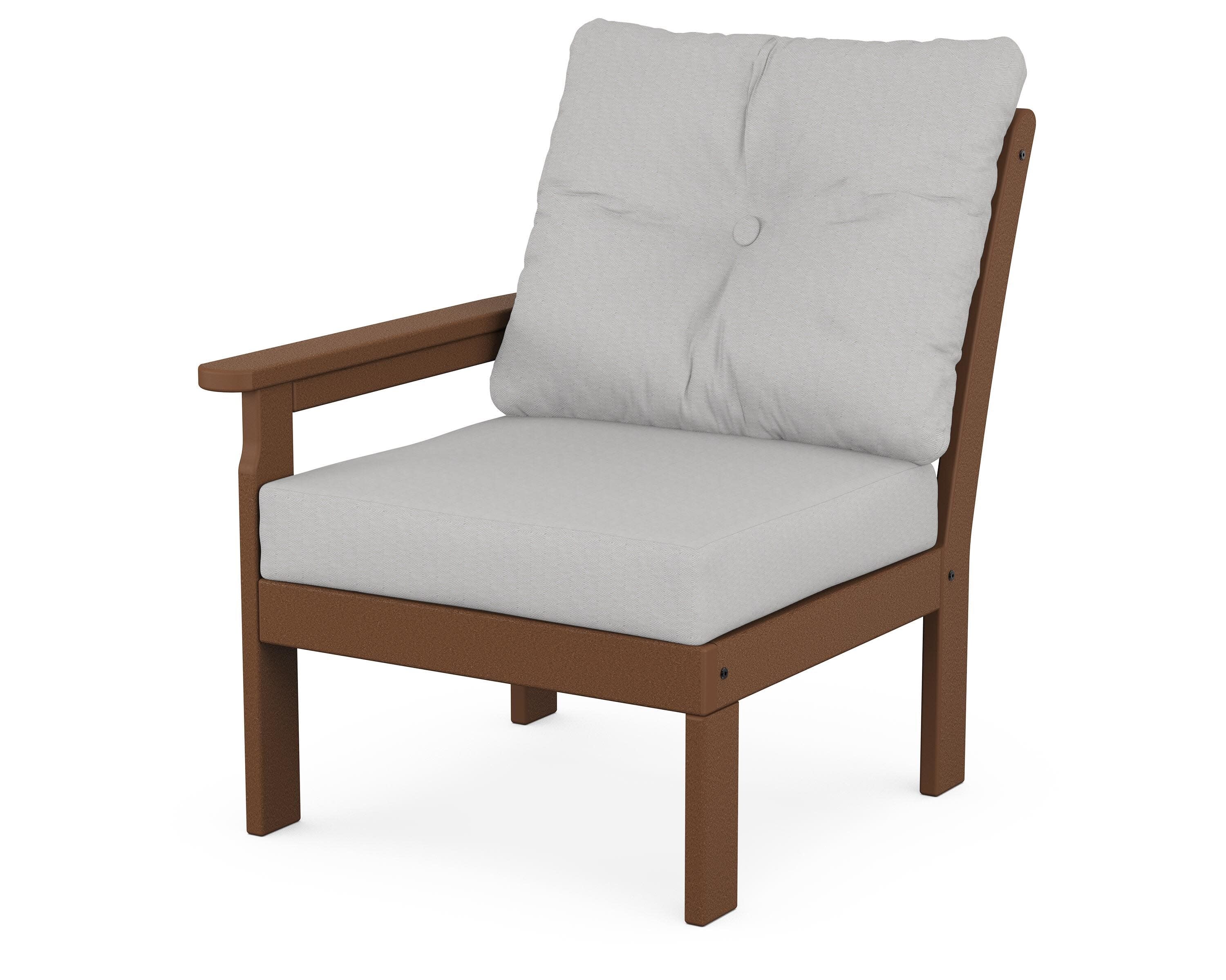 Vineyard Modular Left Arm Chair in Teak / Diamond in the Rough