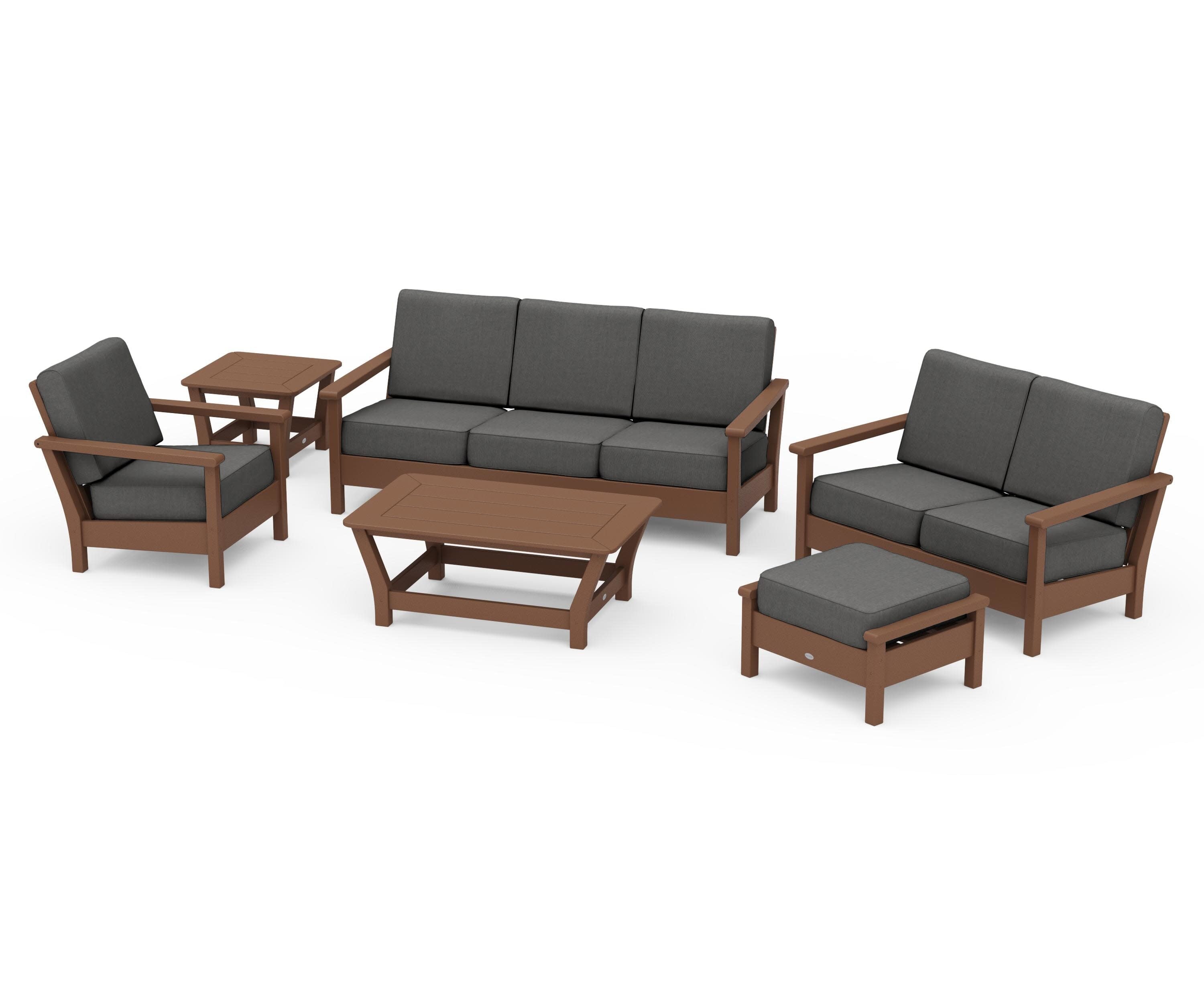 Harbour 6-Piece Outdoor Living Set in Teak / Spectrum Carbon