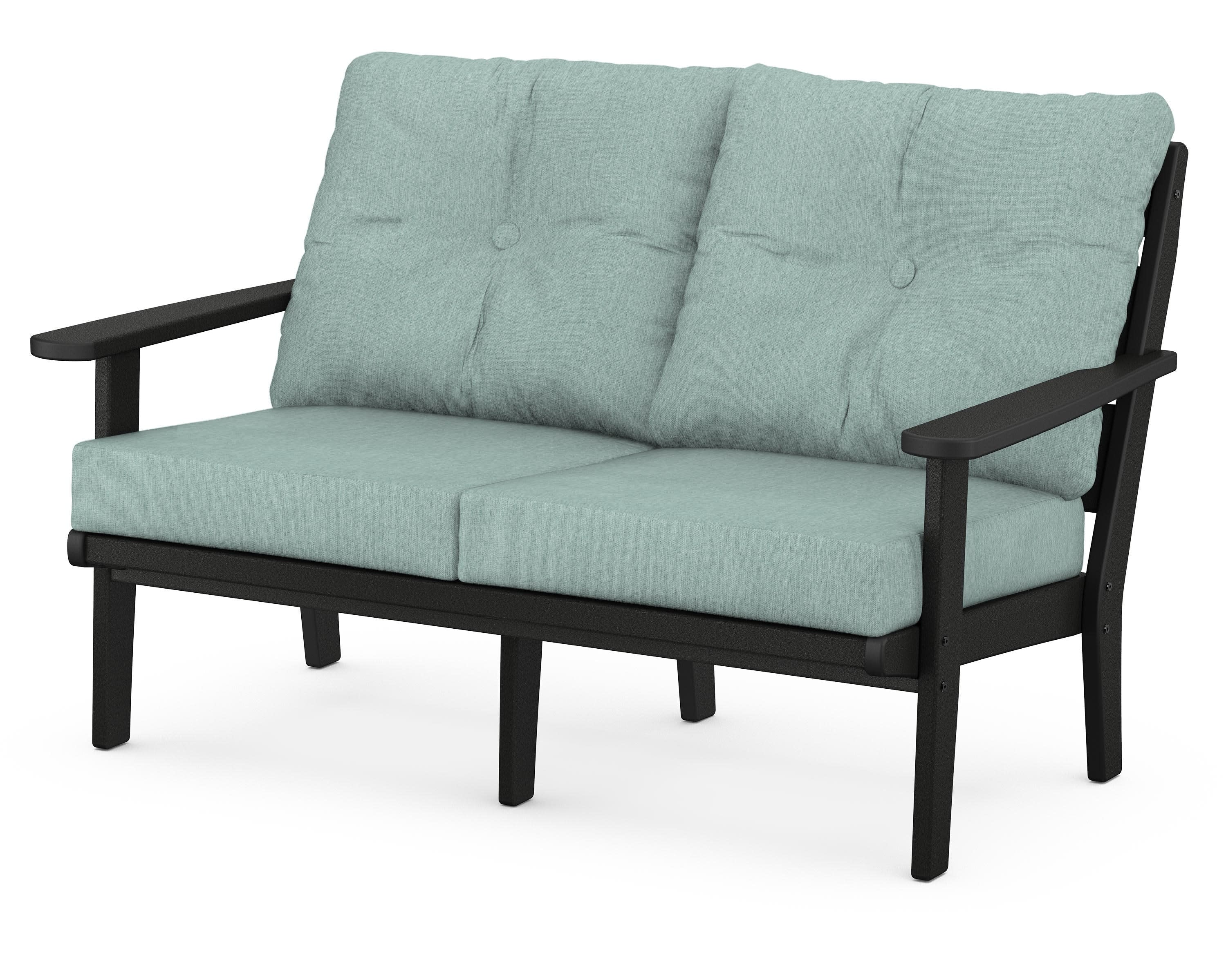 Lakeside Deep Seating Loveseat in Black / Glacier Spa