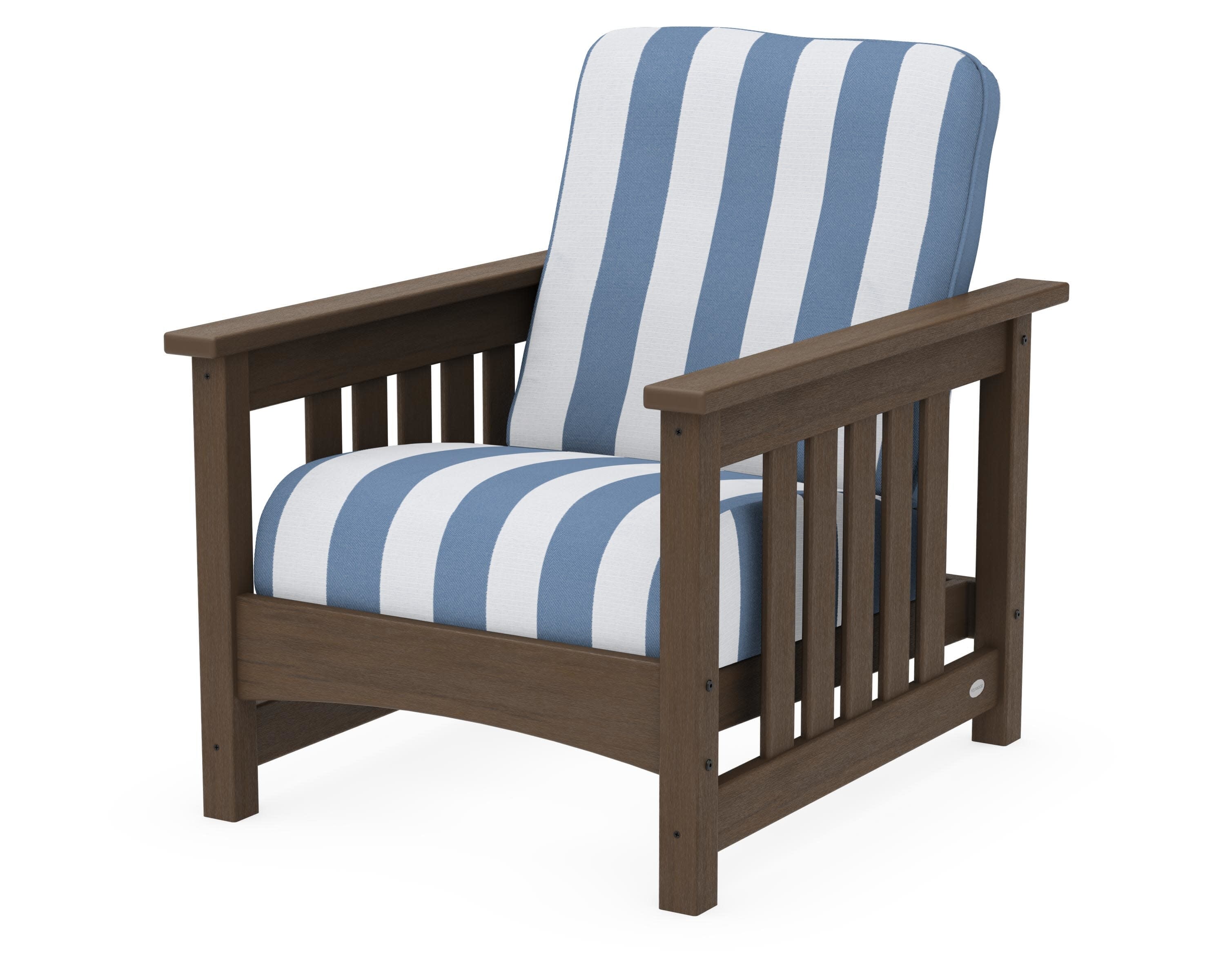Club Mission Chair in Kona / Cabana Stripe Sky Blue