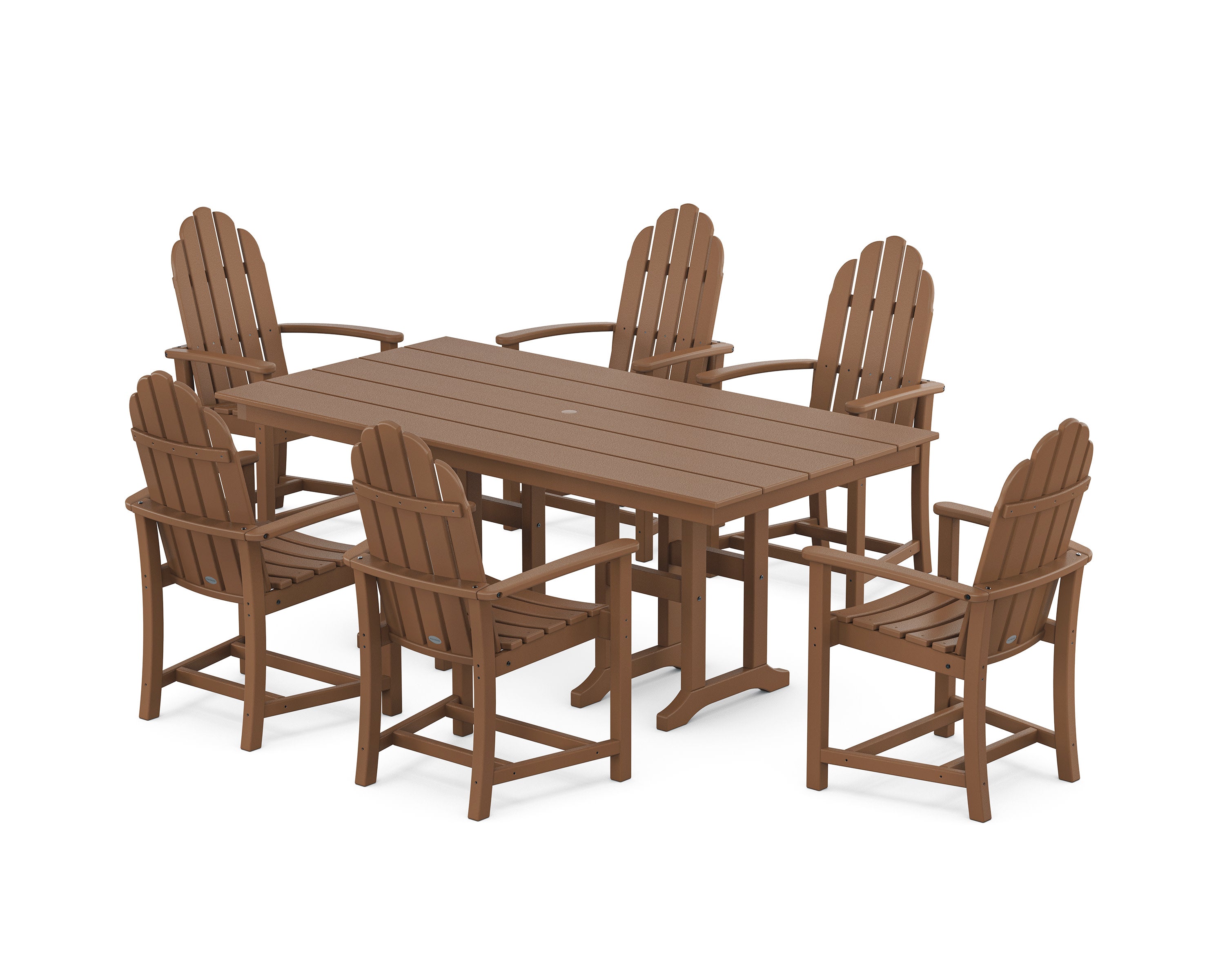 Classic Adirondack 7-Piece Farmhouse Dining Set in Teak