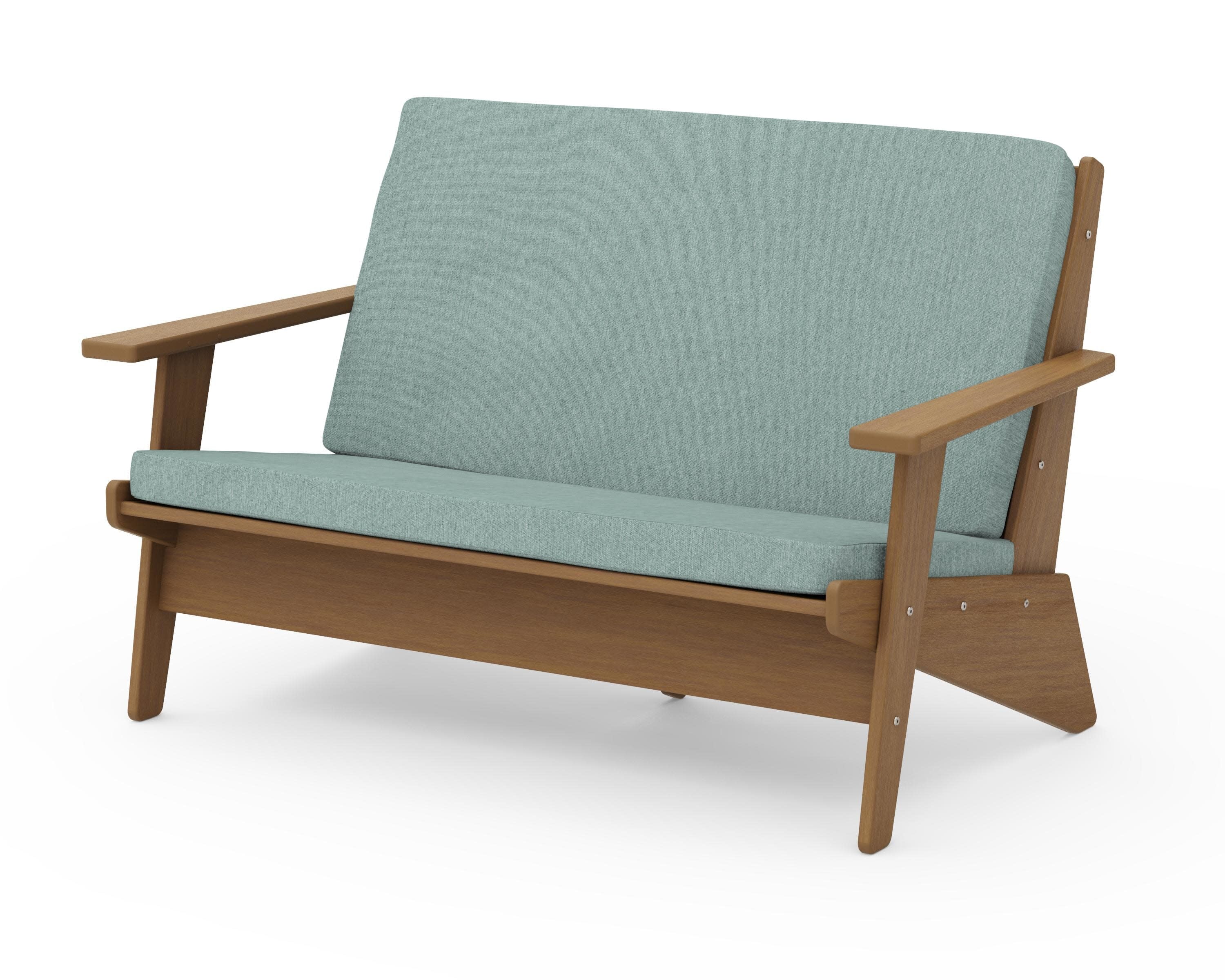 Riviera Modern Lounge Loveseat in Natural / Glacier Spa