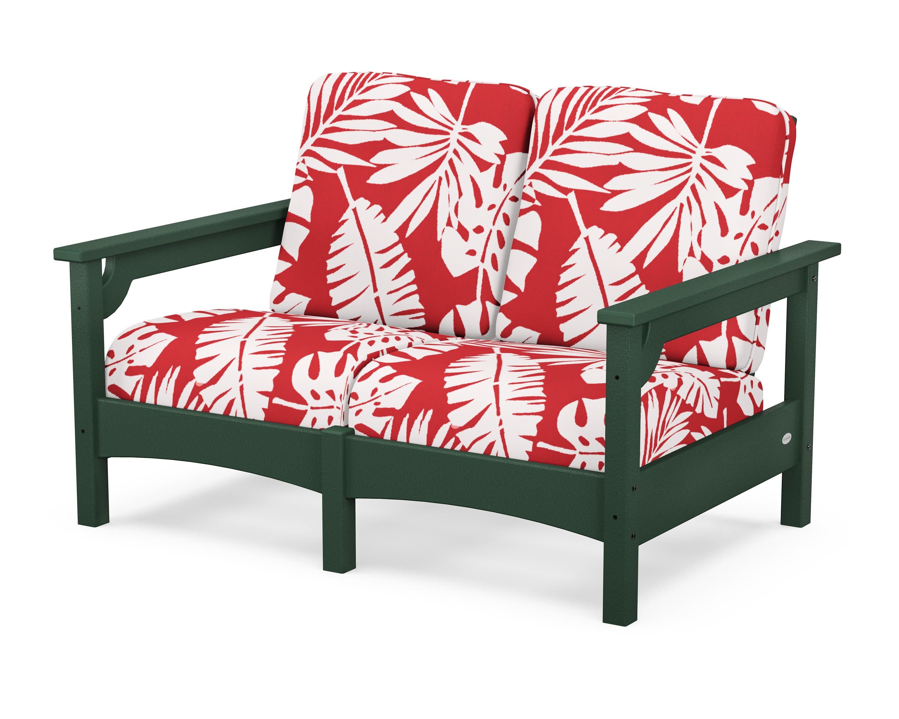 Club Loveseat in Green / Leaf Crimson