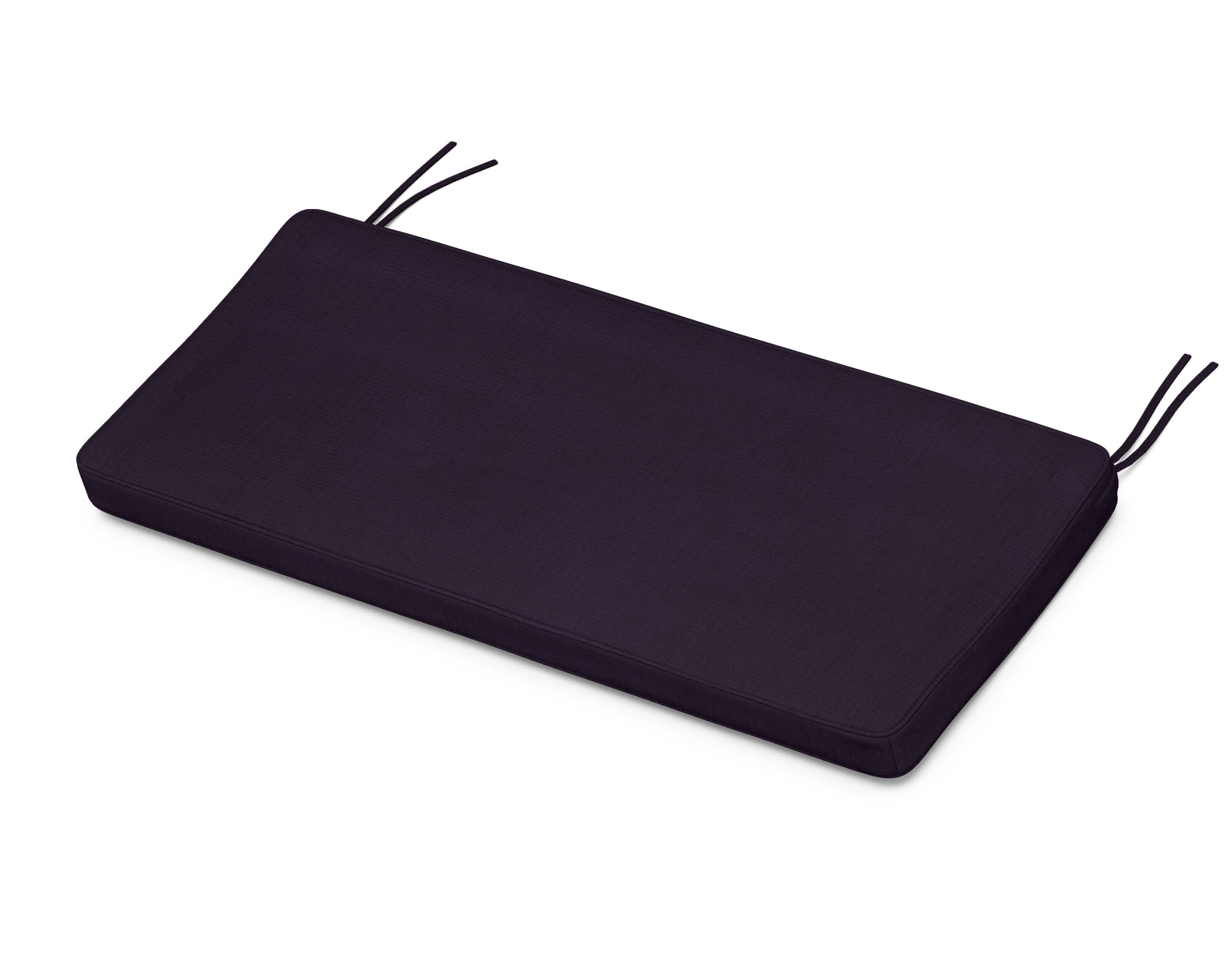 Chinoiserie Bench Seat Cushion in Navy Linen