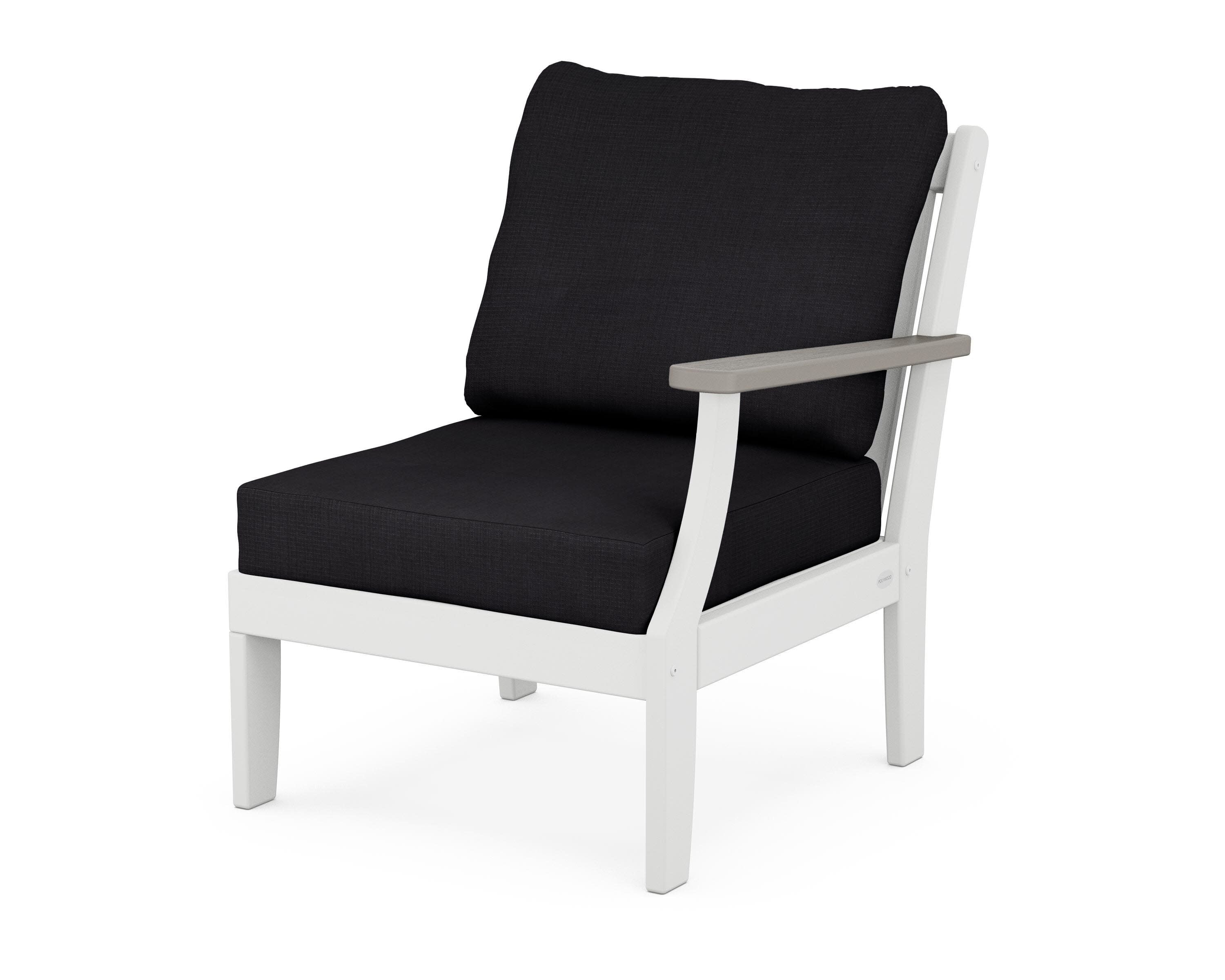 Braxton Modular Right Arm Chair in White / Driftwood / Midnight Linen