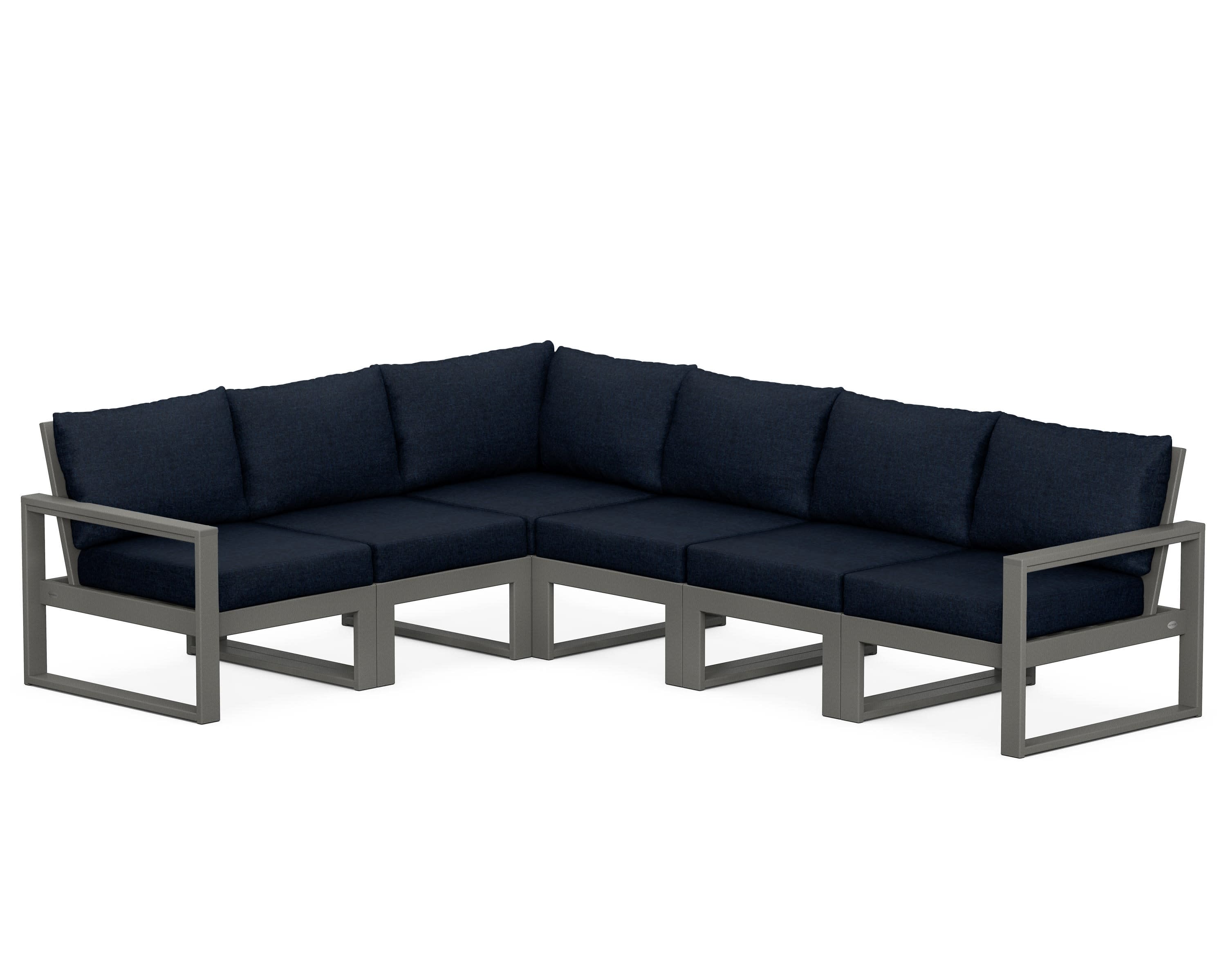 EDGE 6-Piece Modular Deep Seating Set in Slate Grey / Marine Indigo