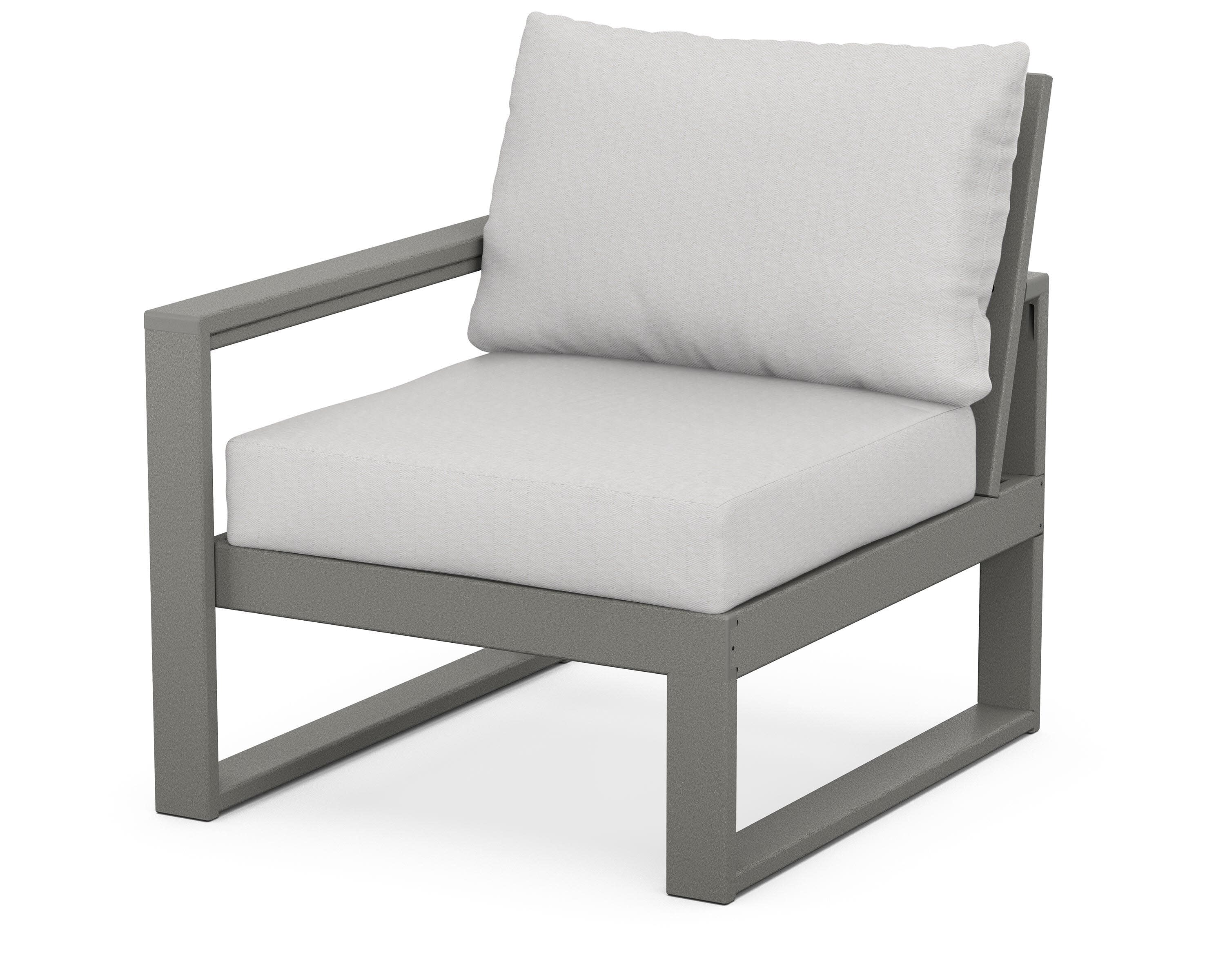 EDGE Modular Left Arm Chair in Slate Grey / Diamond in the Rough