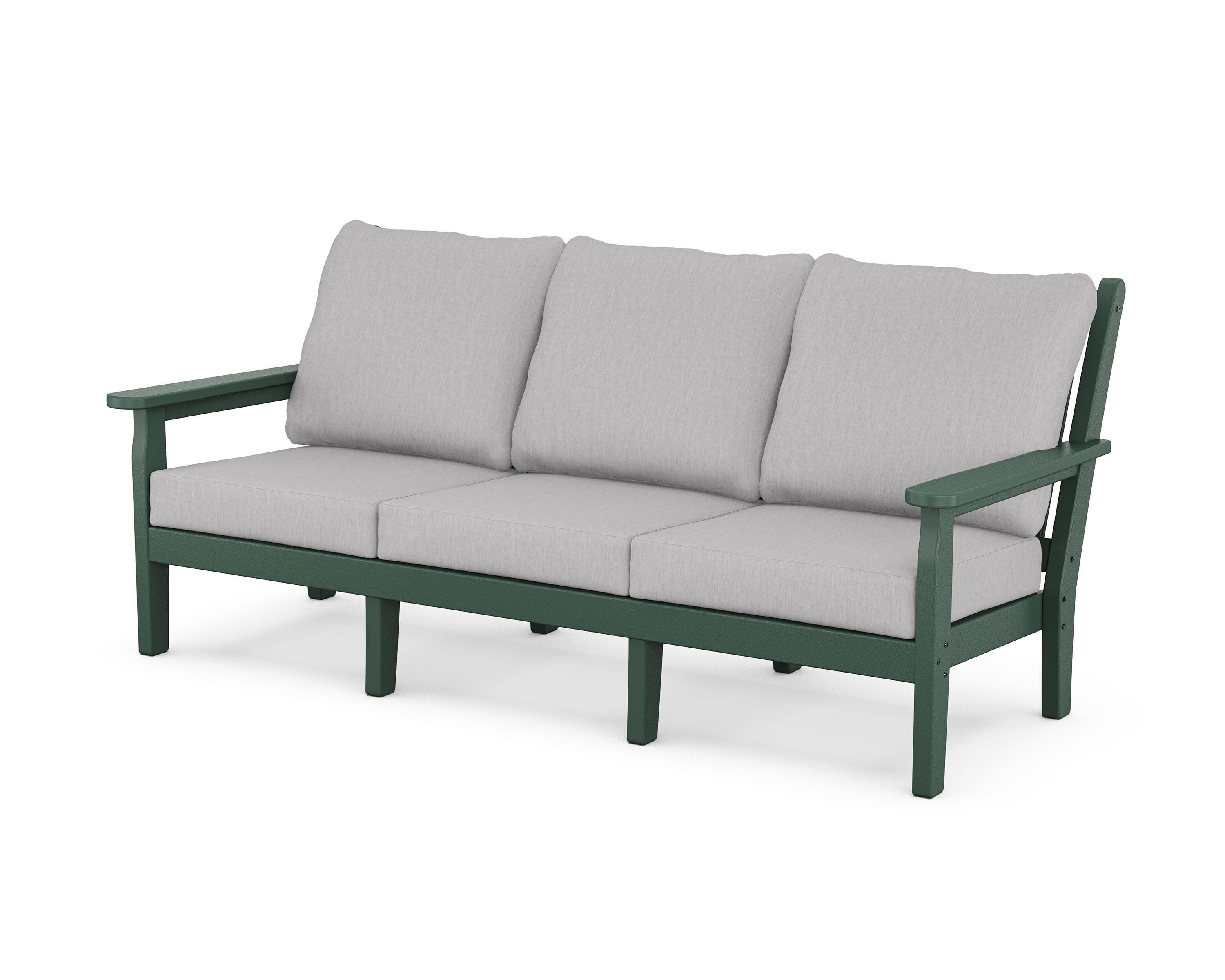 Chippendale Deep Seating Sofa in Green / Granite