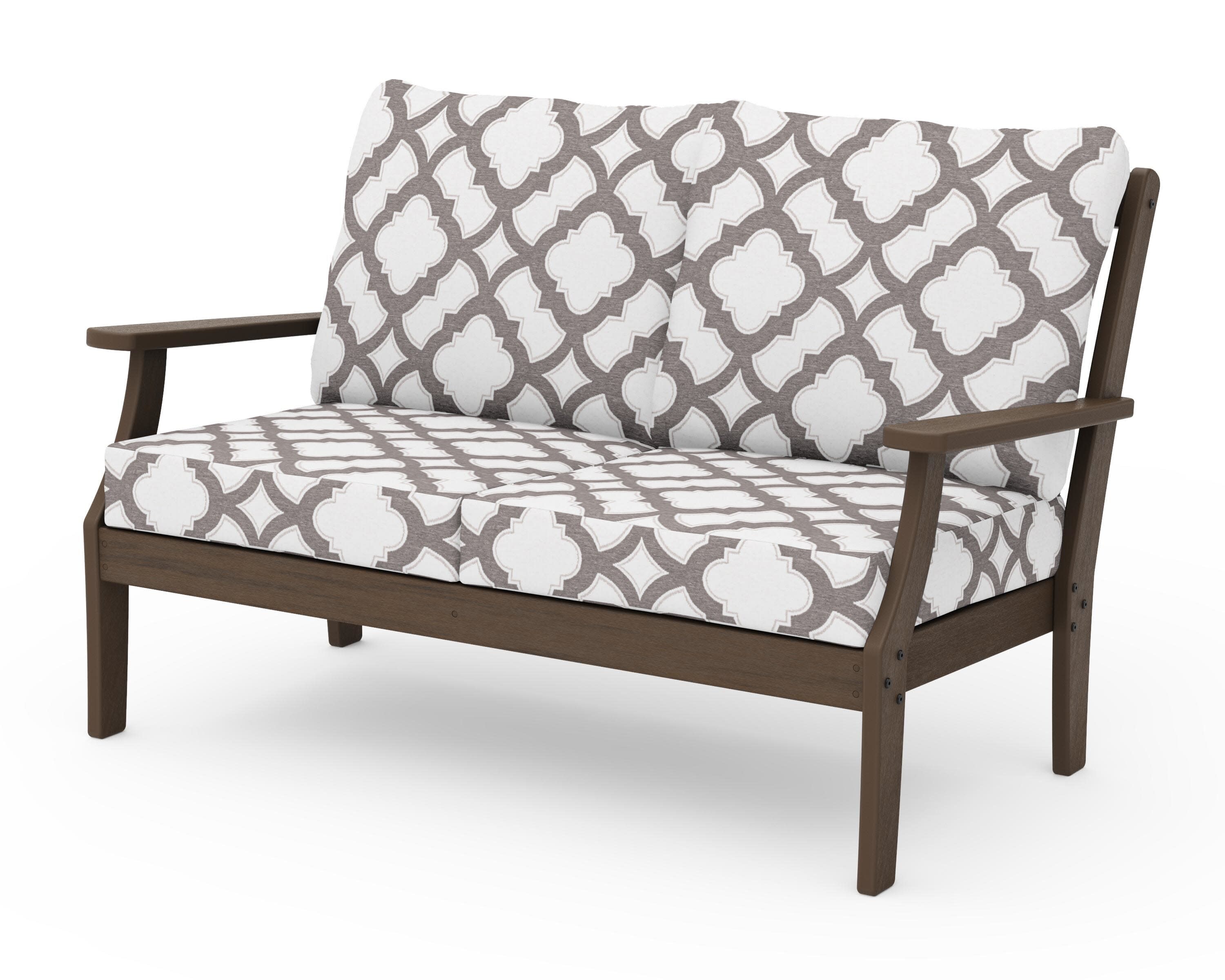 Braxton Deep Seating Loveseat in Kona / Trellis Grey Mist