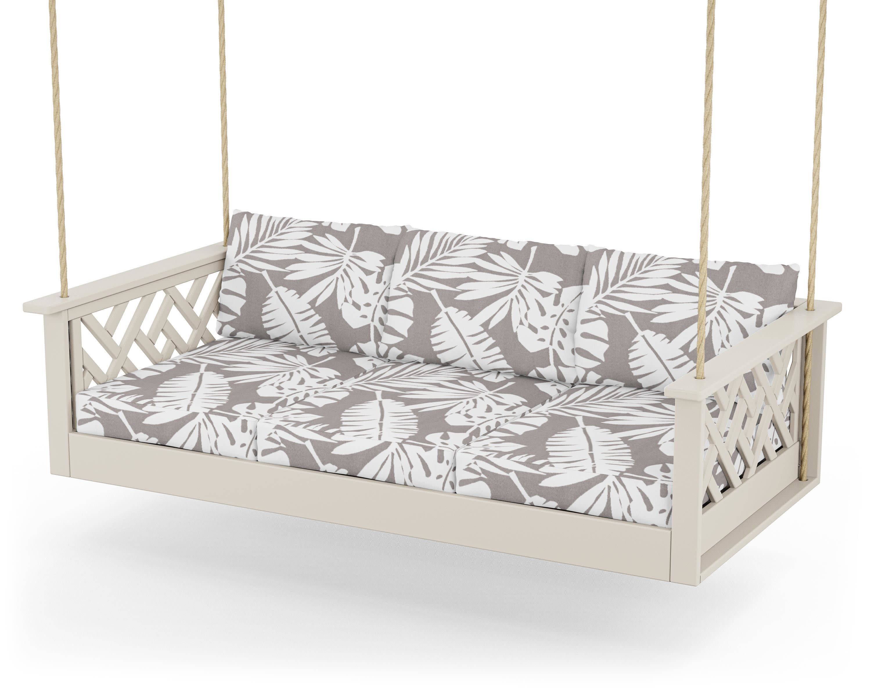 Chippendale Daybed Swing in Sand / Leaf Grey Mist