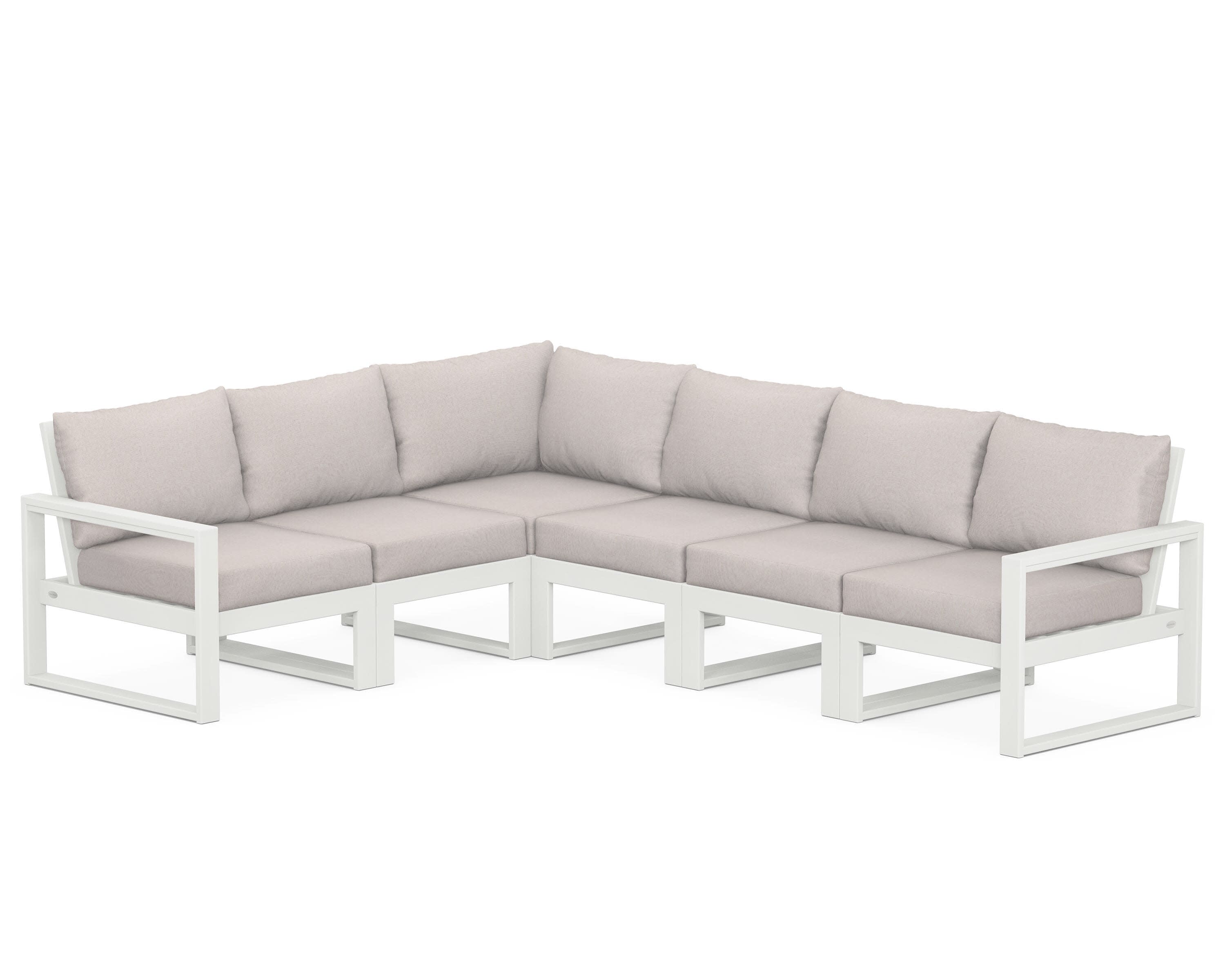 EDGE 6-Piece Modular Deep Seating Set in Vintage White / Dune Burlap
