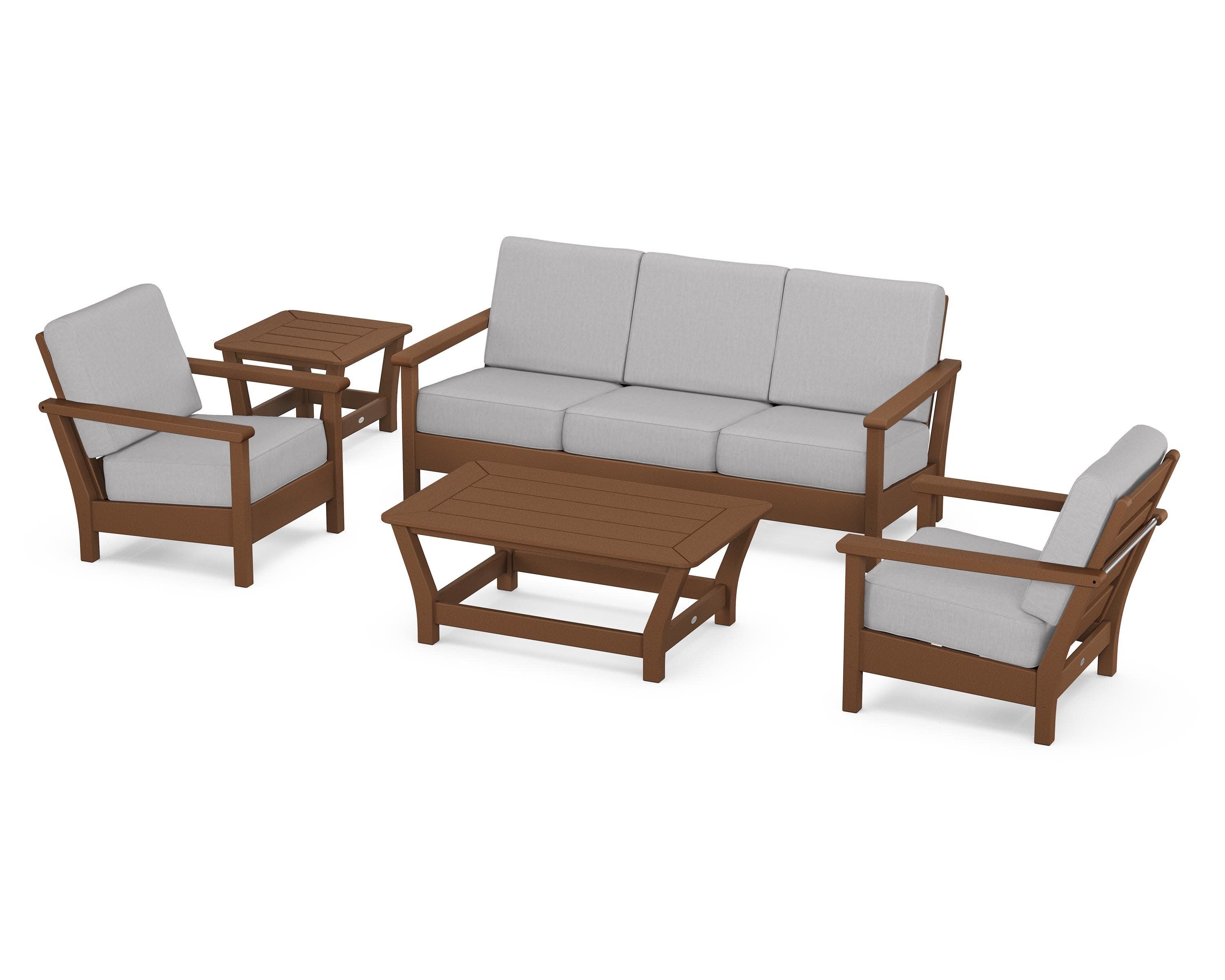 Harbour 5-Piece Deep Seating Set in Teak / Granite