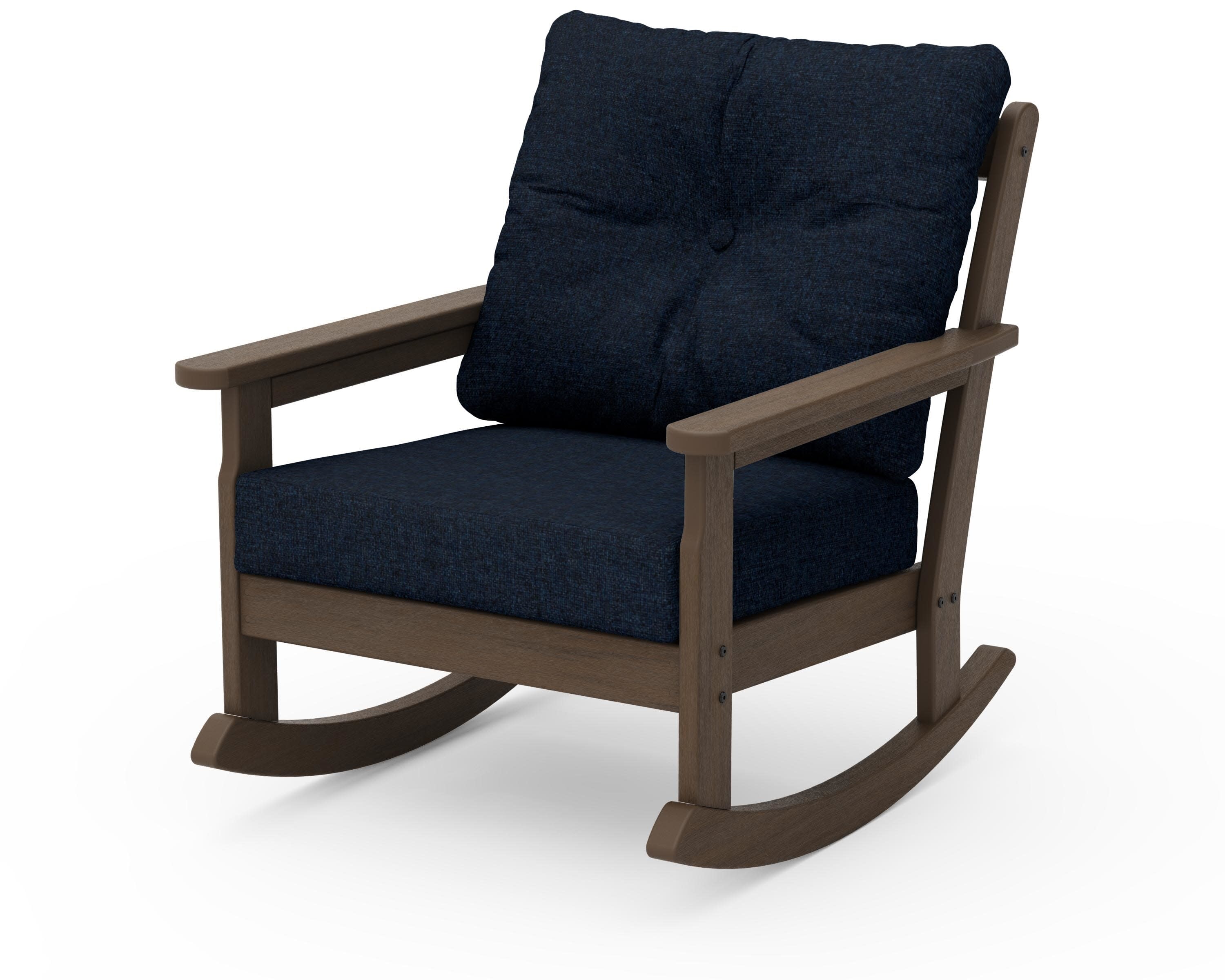 Vineyard Deep Seating Rocking Chair in Kona / Marine Indigo