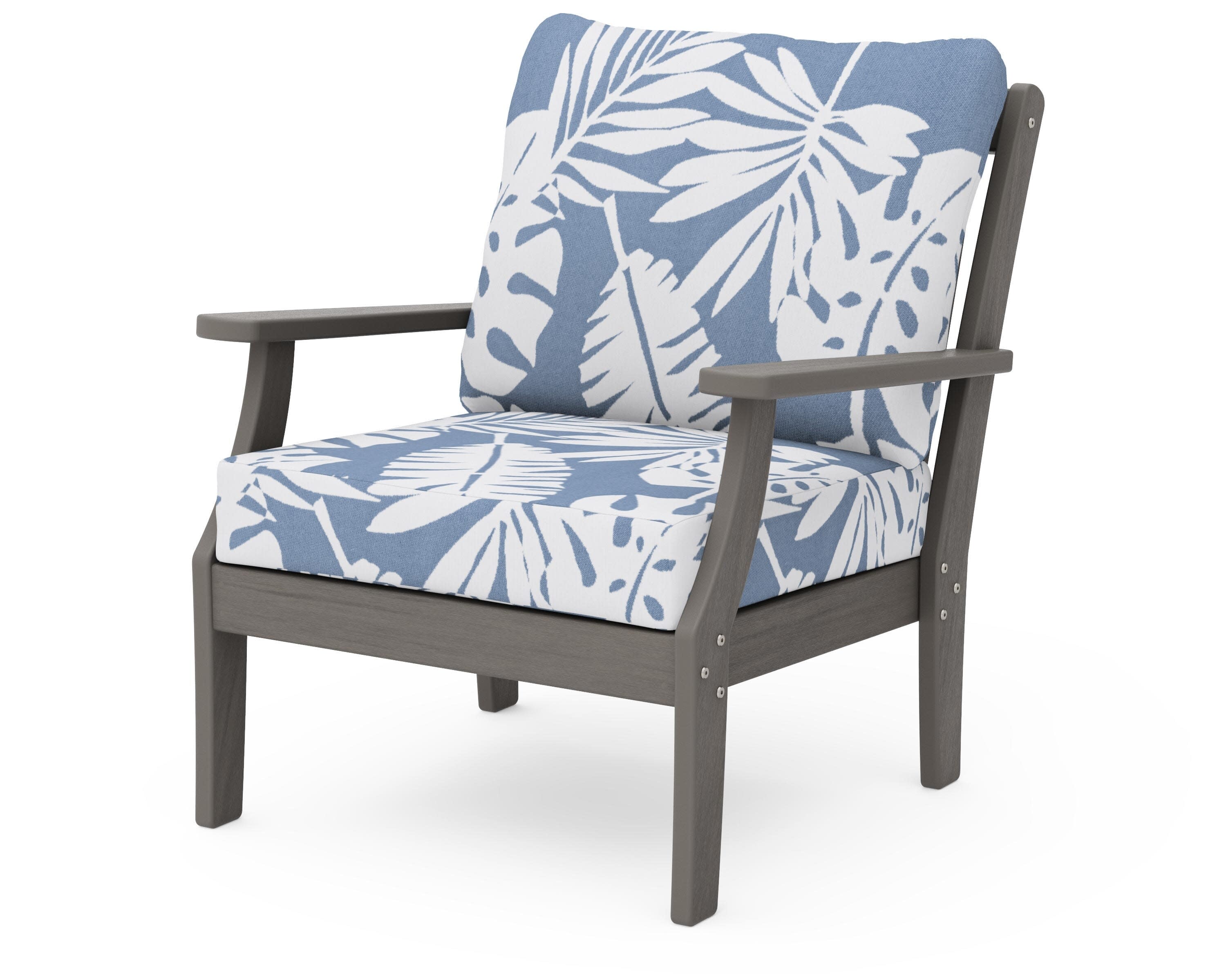 Braxton Deep Seating Chair in Driftwood / Leaf Sky Blue
