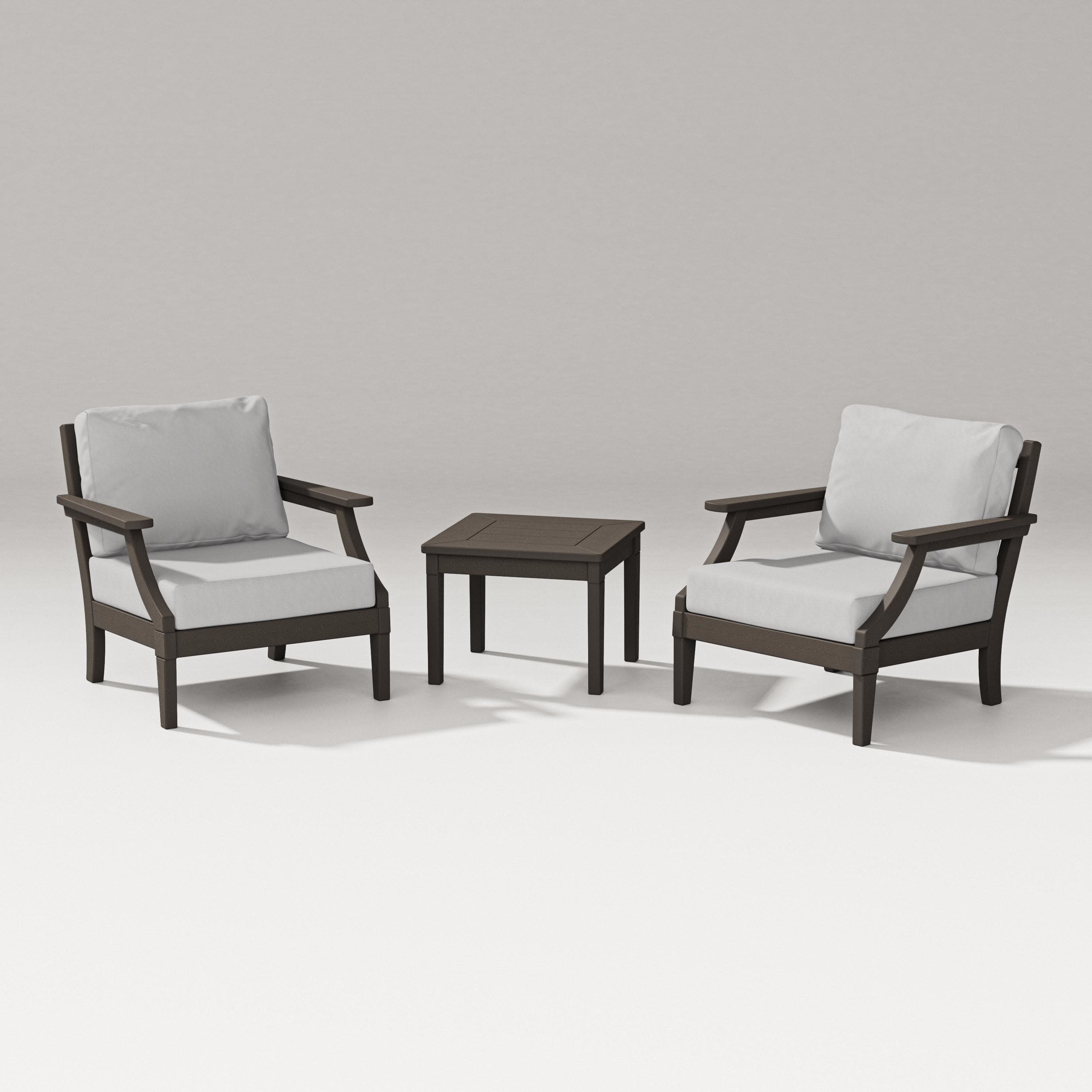 Estate 3-Piece Lounge Chair Set in Vintage Coffee / Diamond in the Rough