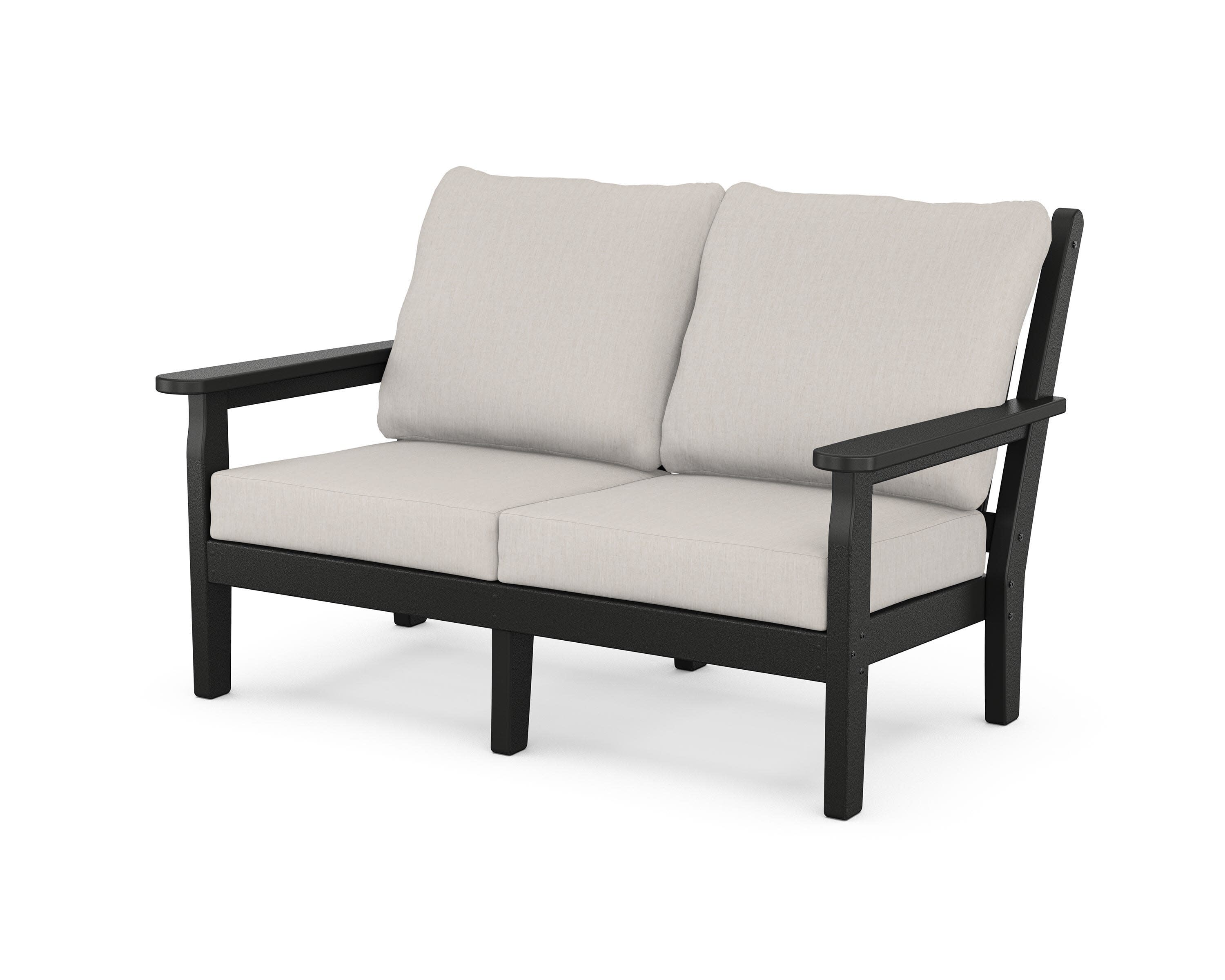 Chippendale Deep Seating Loveseat in Black / Cast Ash