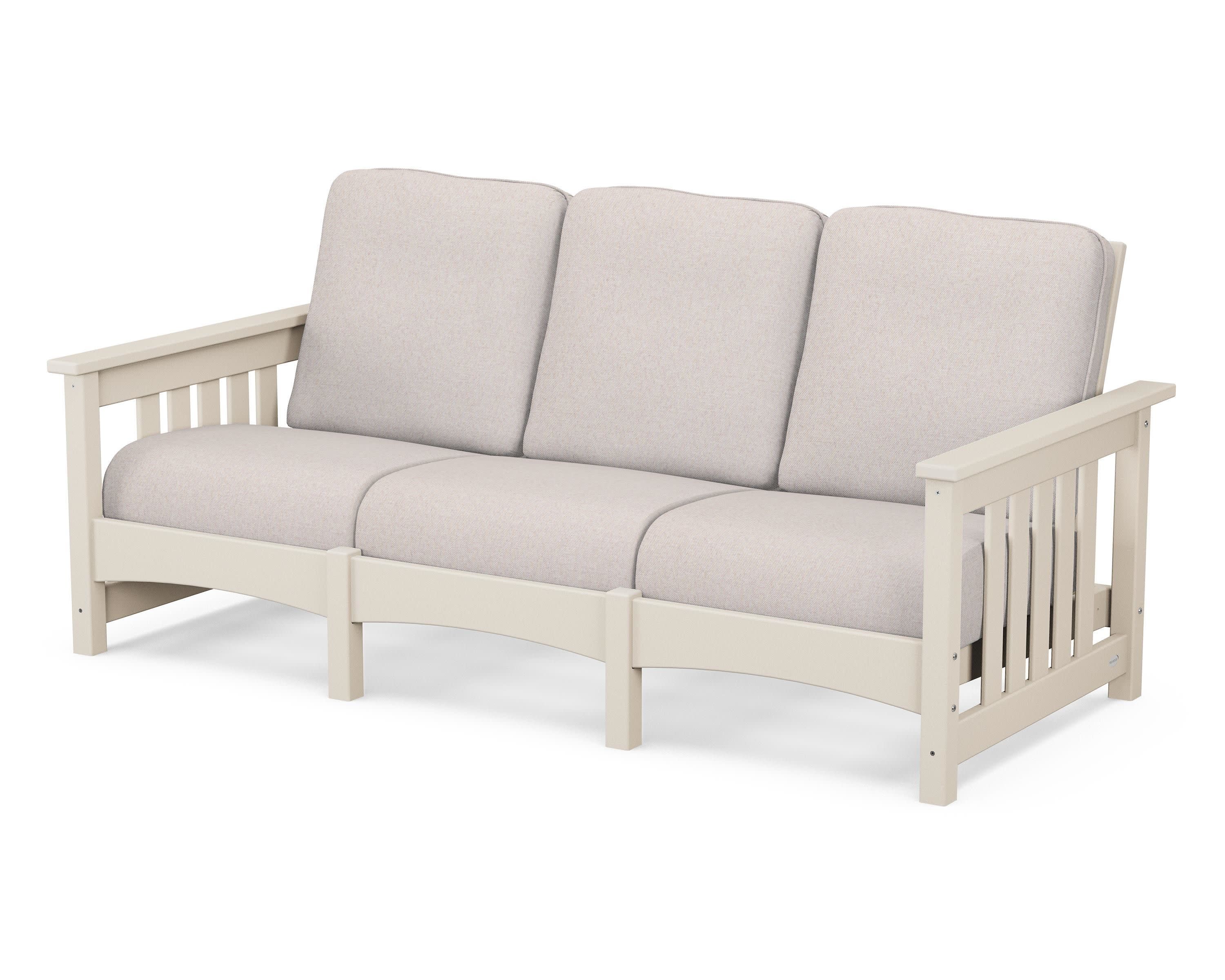 Club Mission Sofa in Sand / Dune Burlap