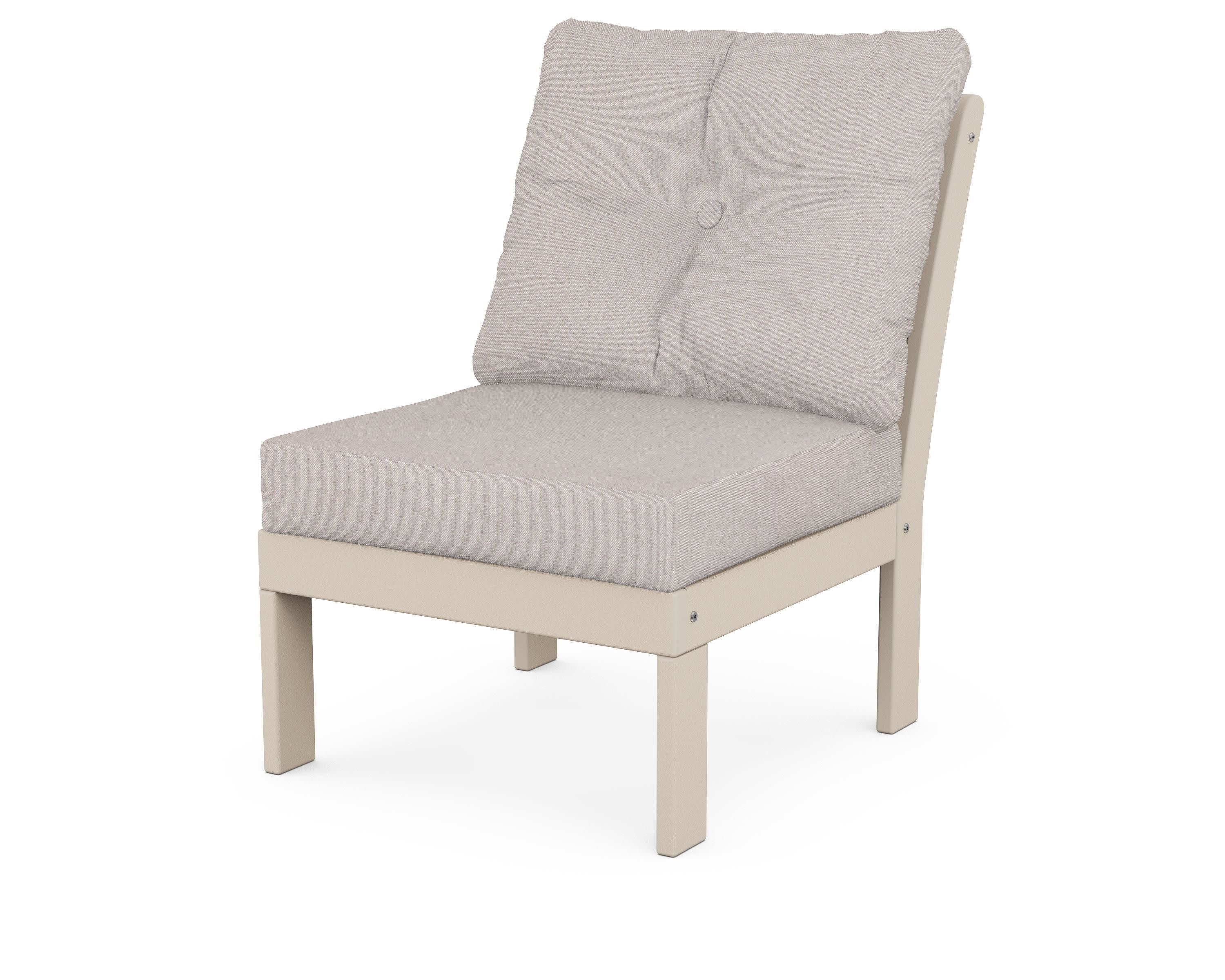 Vineyard Modular Armless Chair in Sand / Dune Burlap