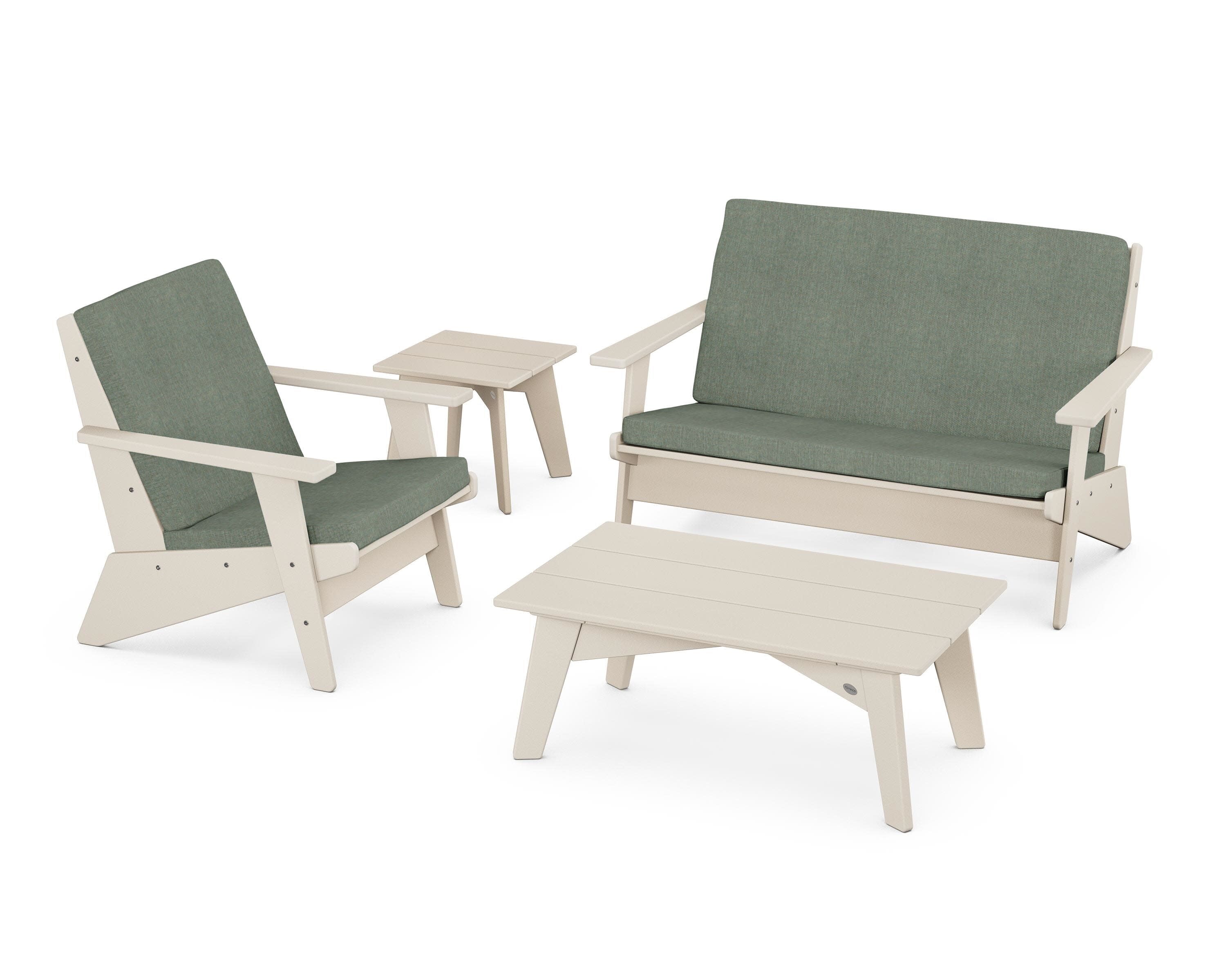 Riviera Modern Lounge 4-Piece Set in Sand / Cast Sage