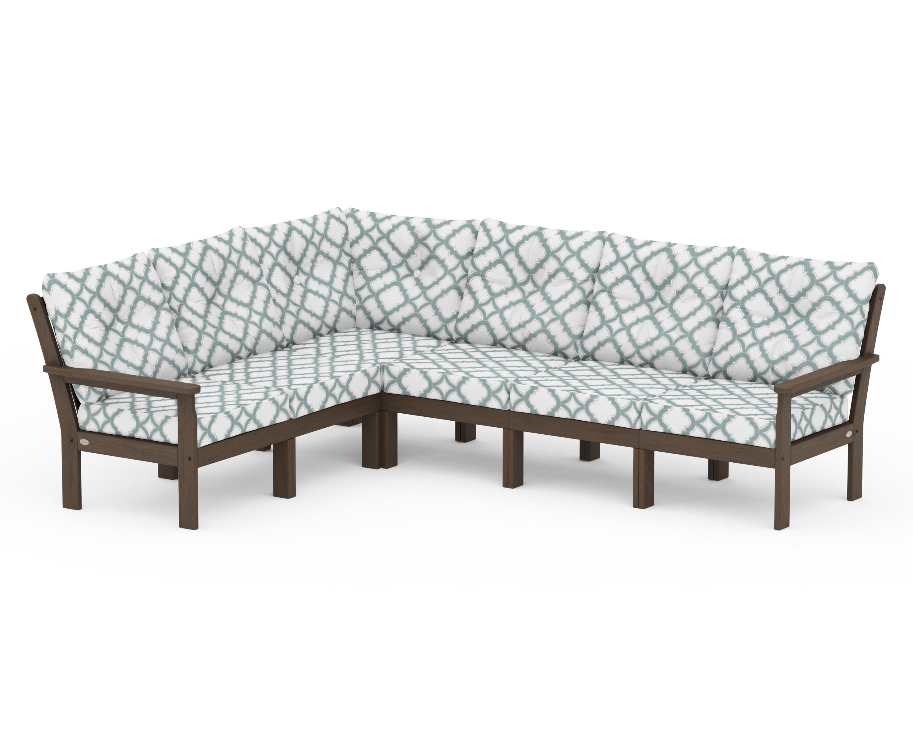 Vineyard 6-Piece Sectional in Kona / Trellis Glacier Spa